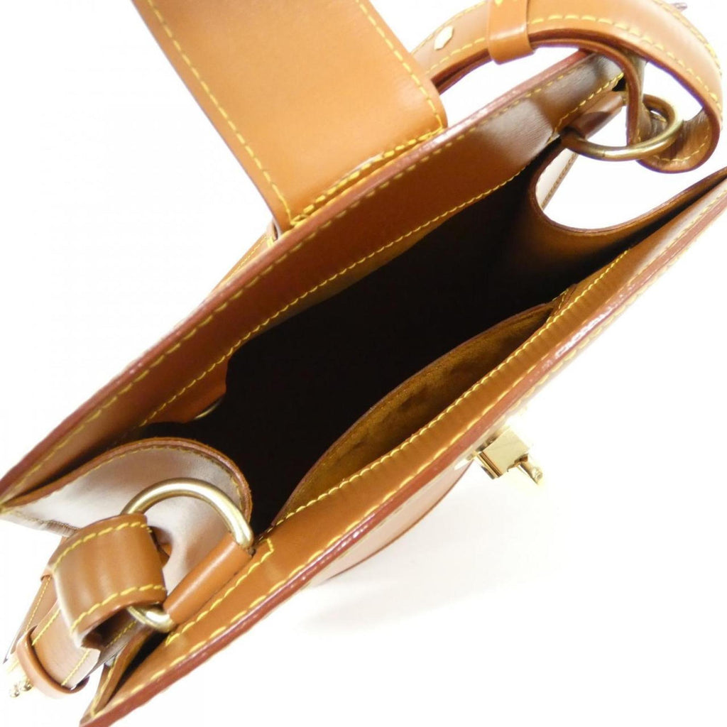 Louis Vuitton Gold Brown Leather Shoulder Bag (Pre-Owned)