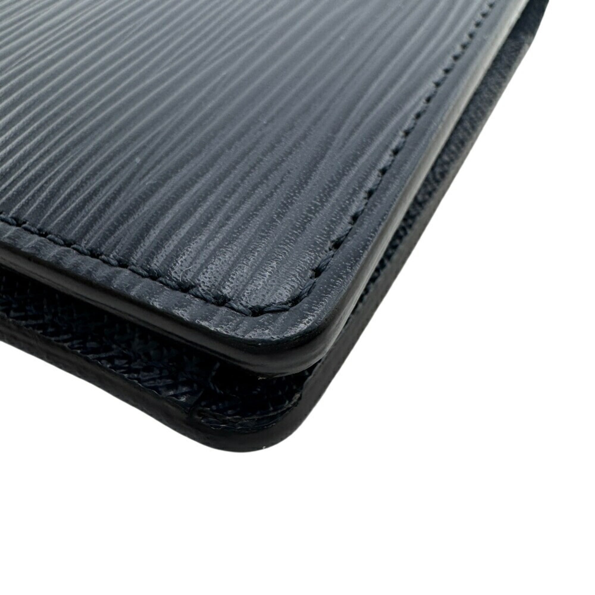 Louis Vuitton Navy Leather Long Wallet (Bi-Fold) (Pre-Owned)