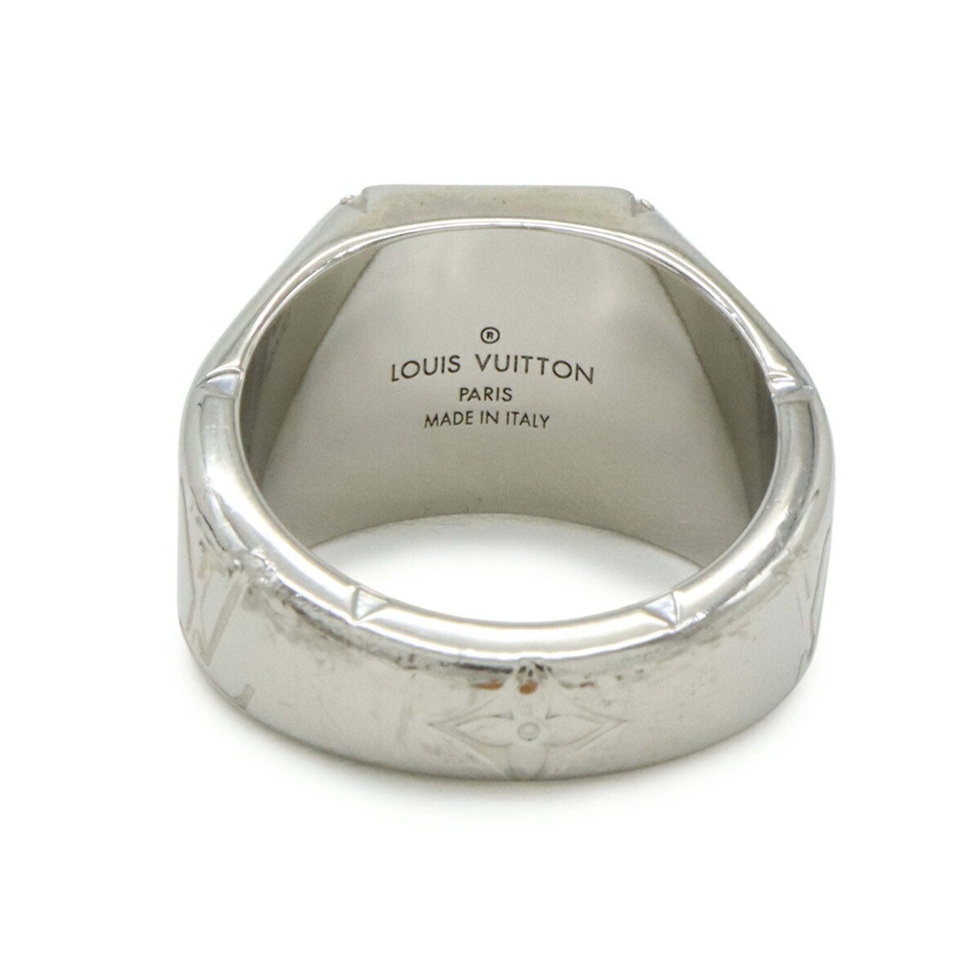 Louis Vuitton Silver Metal Band Ring (Pre-Owned)
