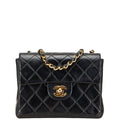 Vintage Square Classic Single Flap Bag Quilted Lambskin Mini