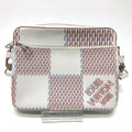 Louis Vuitton White Yellow Damier Canvas Pouch Shoulder Bag (Pre-Owned)