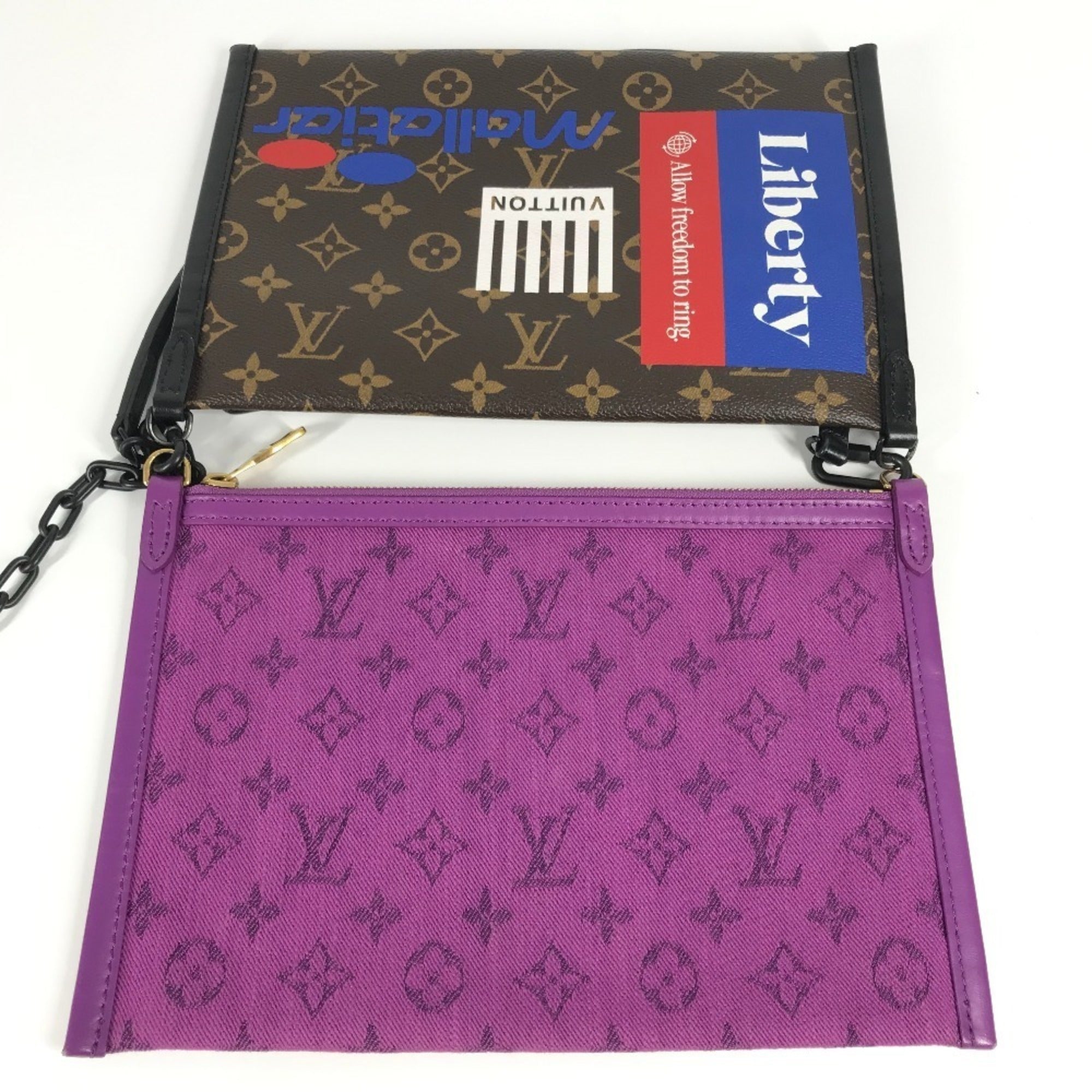 Louis Vuitton Brown Purple Monogram Pochette Shoulder Bag (Pre-Owned)