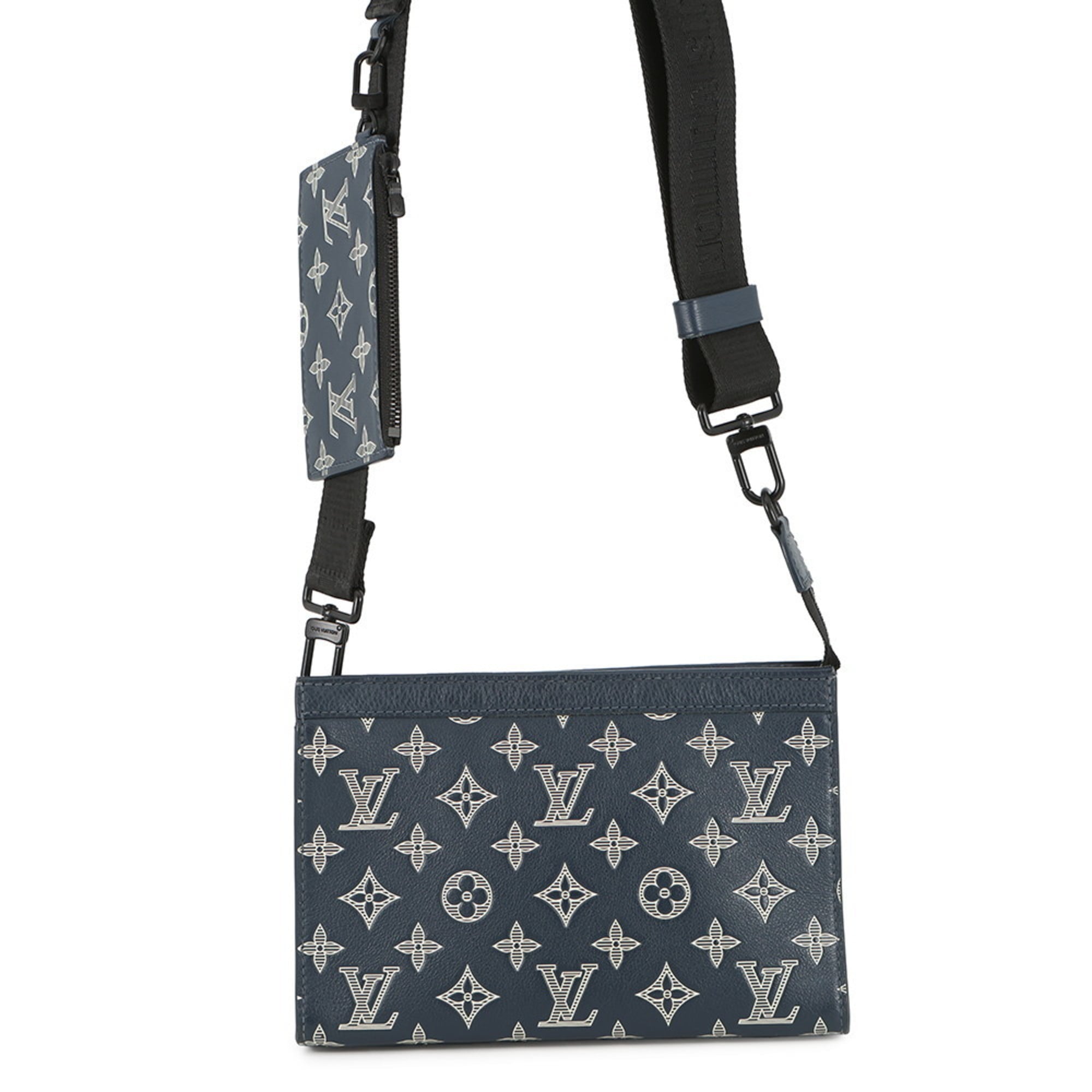 Louis Vuitton Monogram Shadow Navy Monogram Shadow Shoulder Bag (Pre-Owned)
