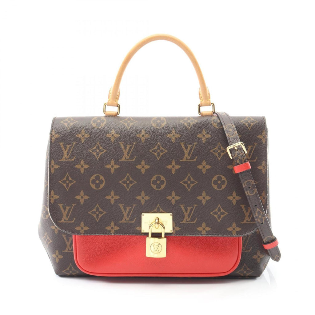 Louis Vuitton Brown Coquelicots Monogram Red Color Monogram Leather Handbag (Pre-Owned)