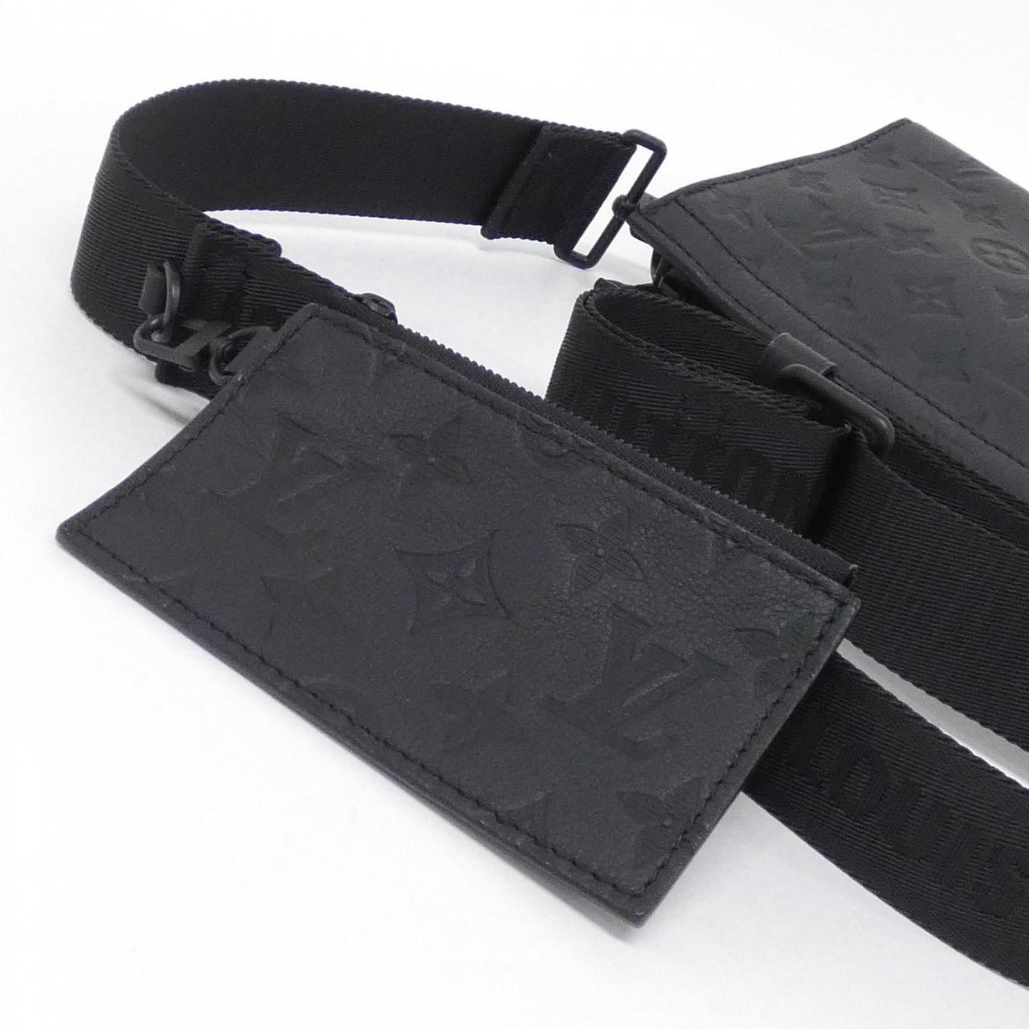 Louis Vuitton Black Leather Pouch Shoulder Bag (Pre-Owned)