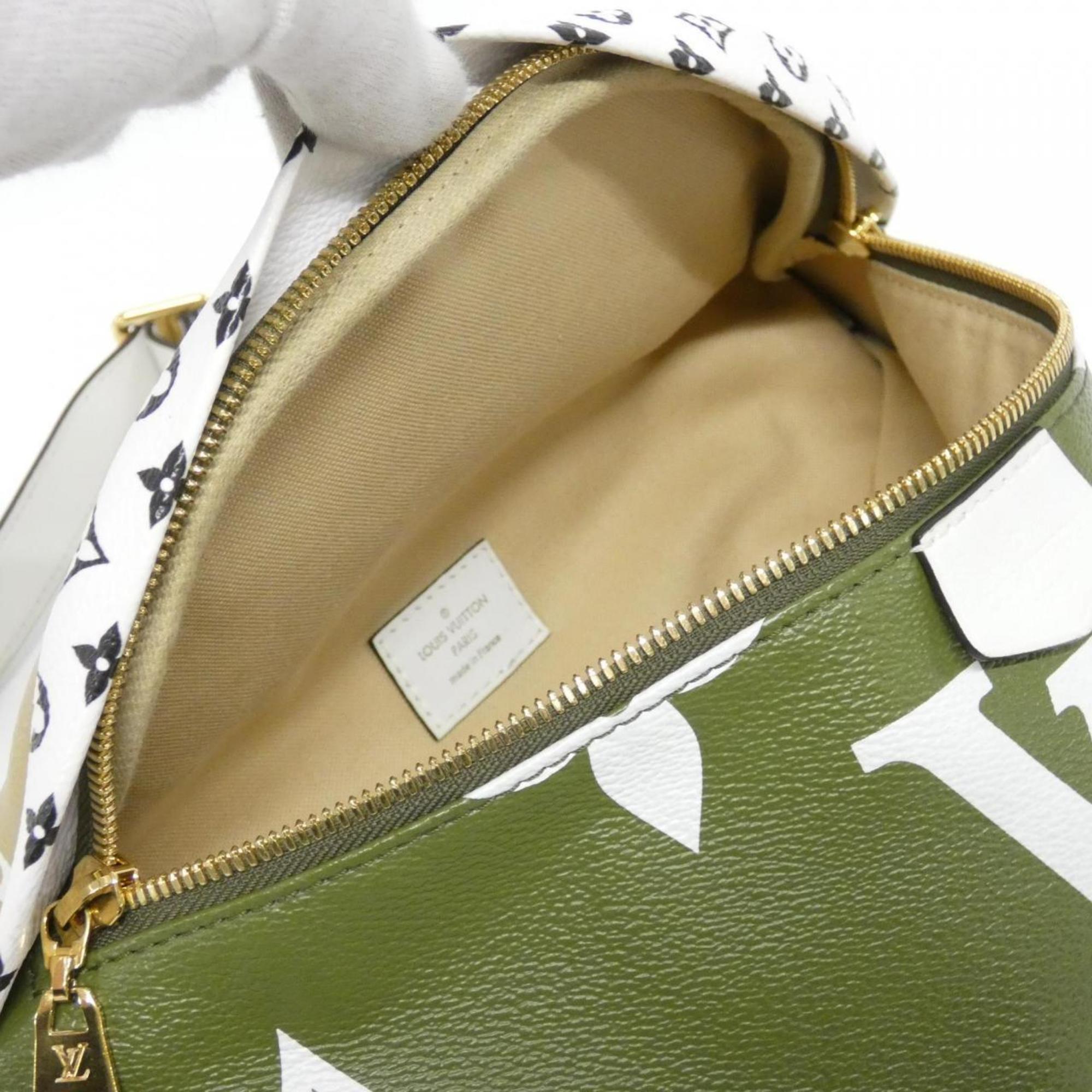 Louis Vuitton Green Khaki Coated Canvas Shoulder Bag (Pre-Owned)