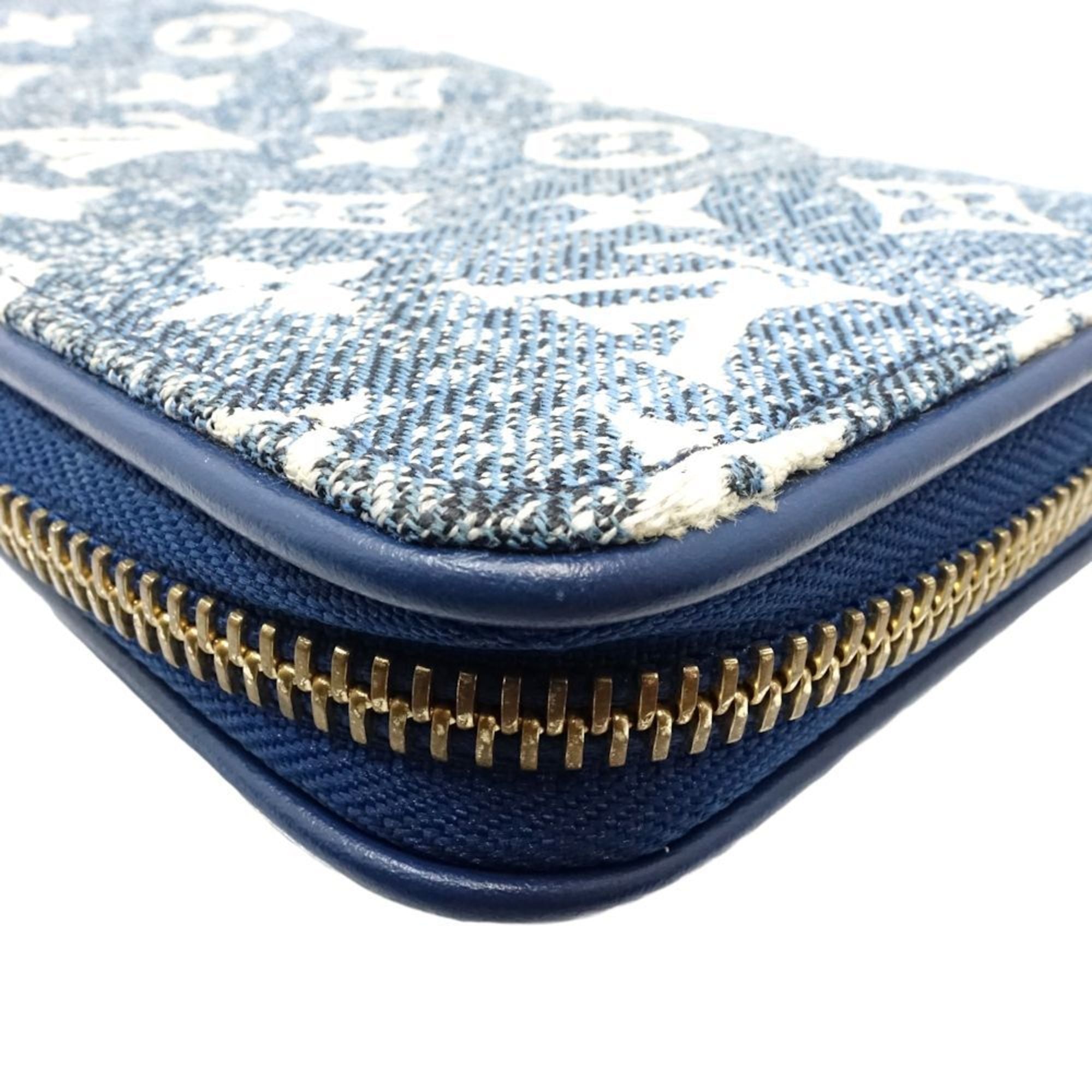 Louis Vuitton Monogram Blue Canvas Long Wallet (Bi-Fold) (Pre-Owned)