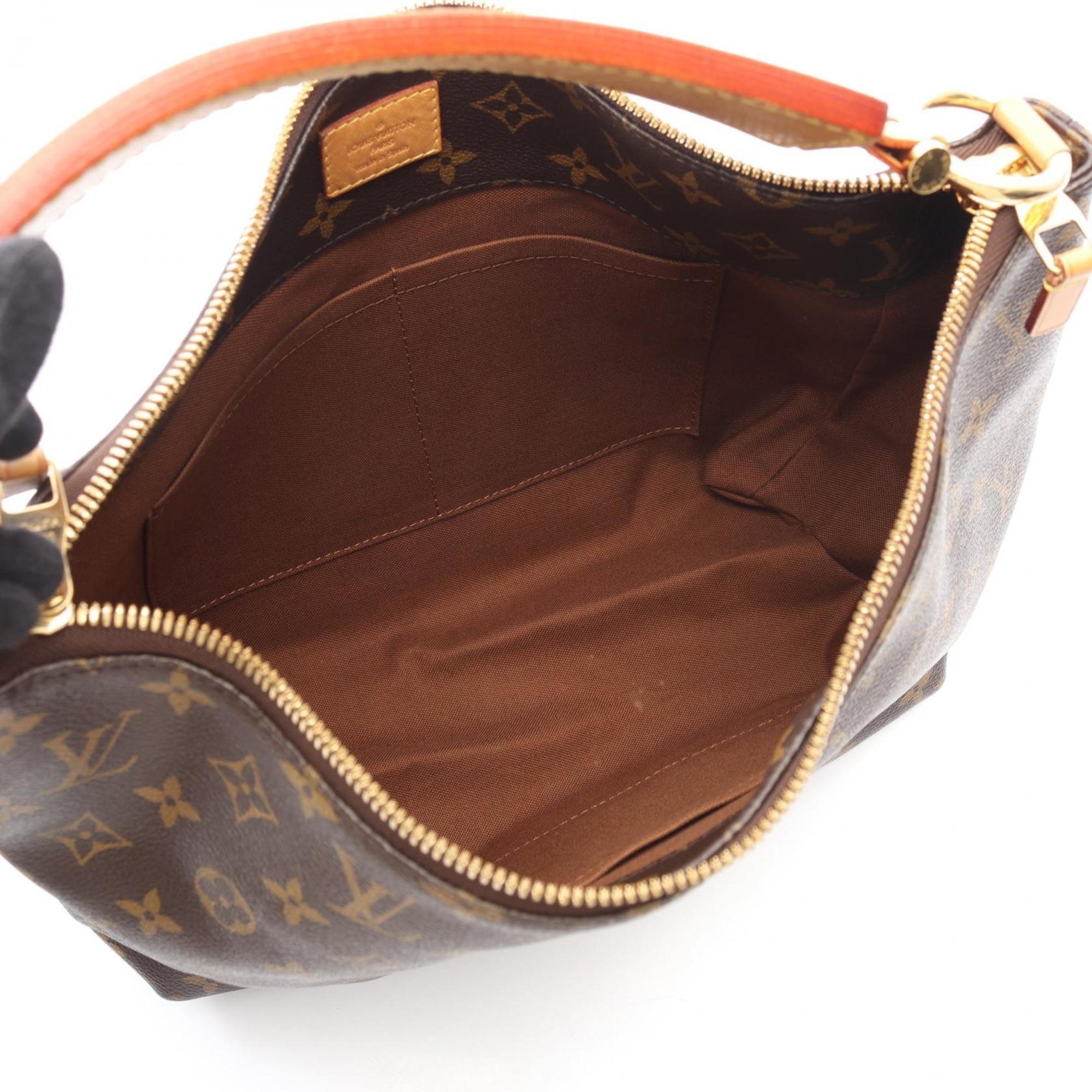 Louis Vuitton Monogram Brown Coated Canvas Leather Shoulder Bag (Pre-Owned)