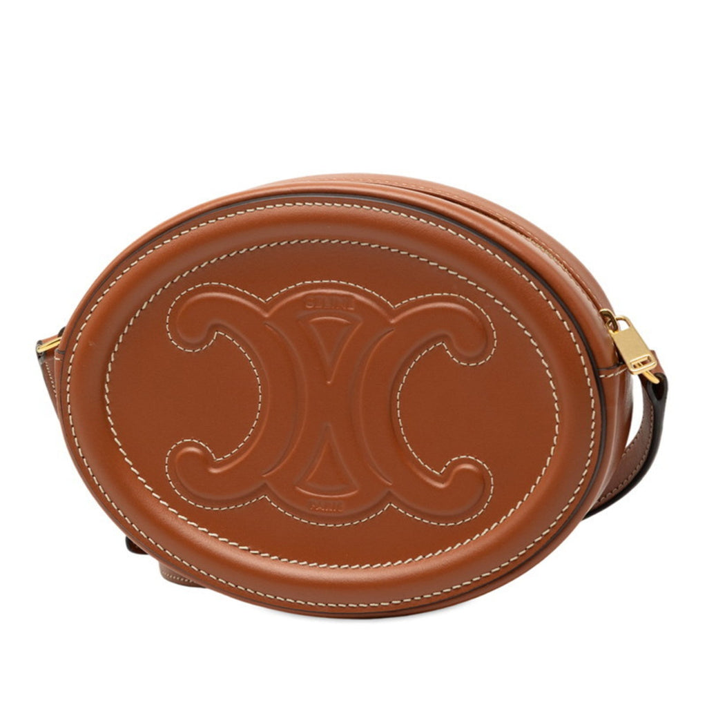 Triomphe Oval Crossbody Bag Leather