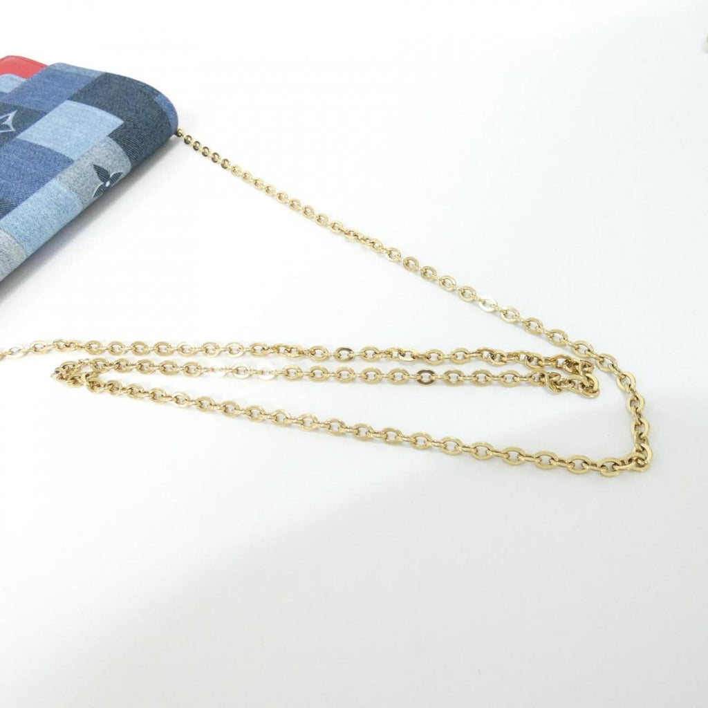 Louis Vuitton Blue Red Color Canvas Leather Chain/Shoulder Wallet (Pre-Owned)