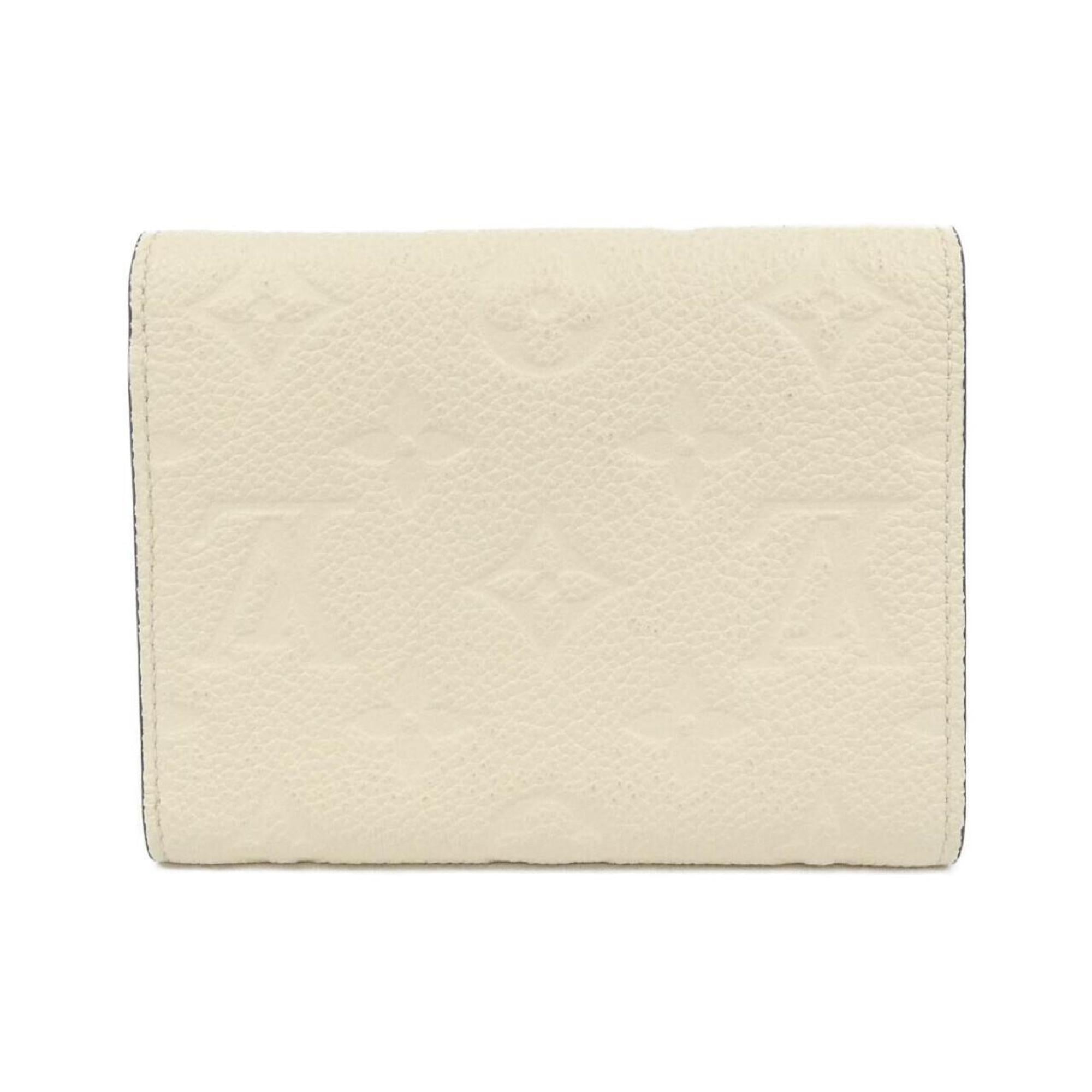 Louis Vuitton Cream Leather Wallet (Tri-Fold) (Pre-Owned)
