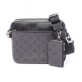 Louis Vuitton Black Gray Coated Canvas Leather Shoulder Bag (Pre-Owned)