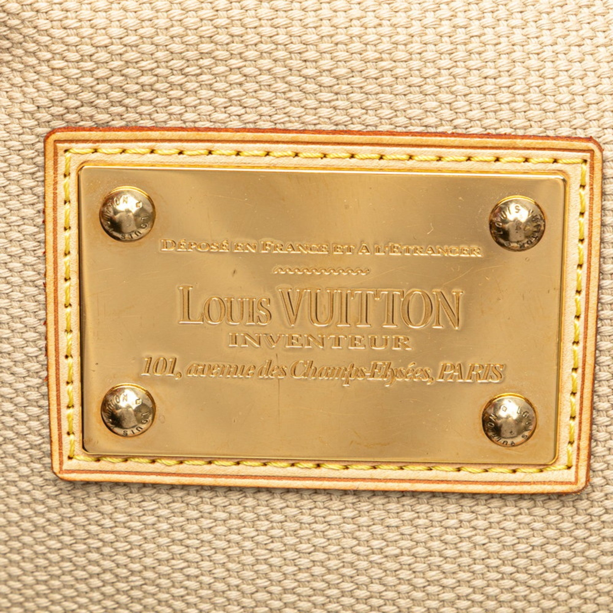 Louis Vuitton Antigua Beige Red Color Canvas Leather Shoulder Bag Tote Bag (Pre-Owned)