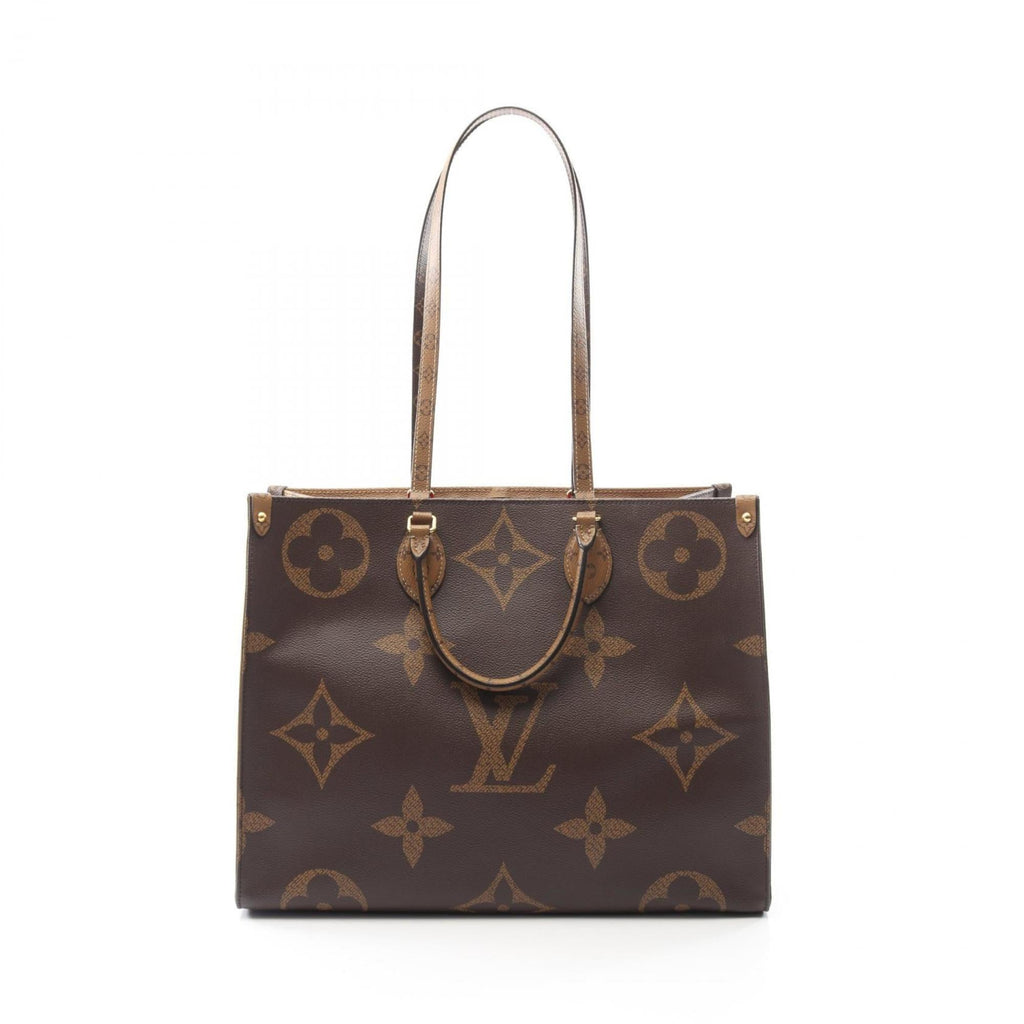 Louis Vuitton Beige Brown Monogram Coated Canvas Tote Bag (Pre-Owned)