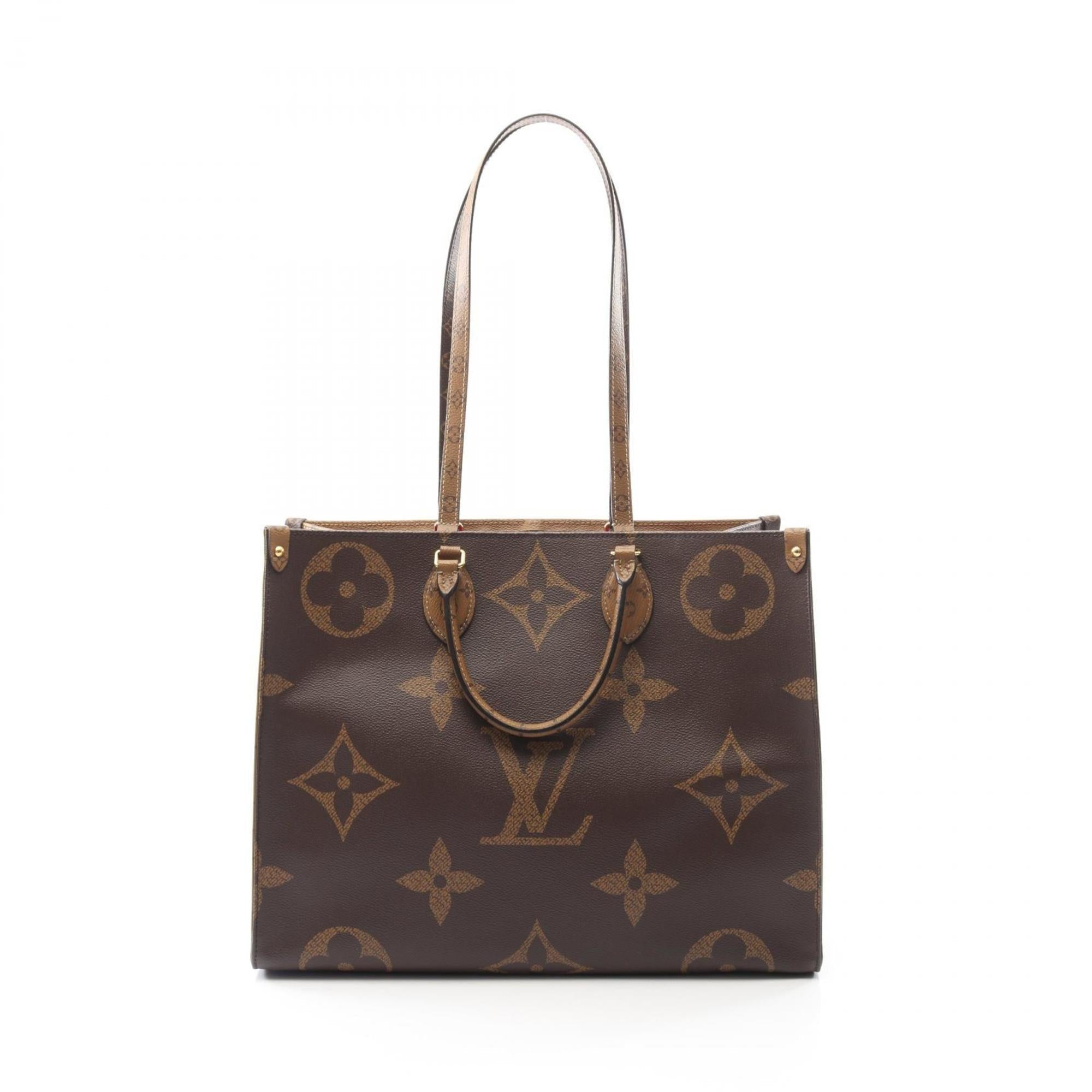 Louis Vuitton Beige Brown Monogram Coated Canvas Tote Bag (Pre-Owned)