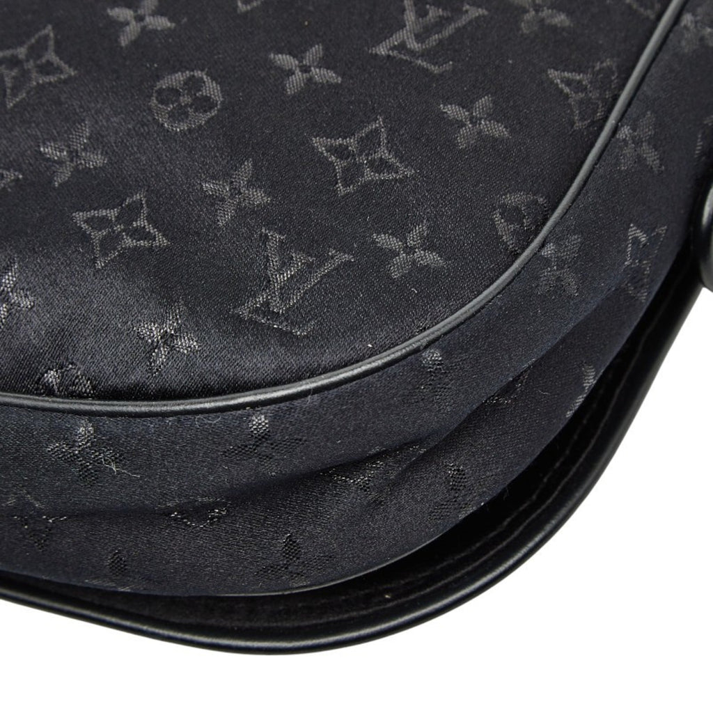 Louis Vuitton Black Noir Satin Leather Shoulder Bag (Pre-Owned)