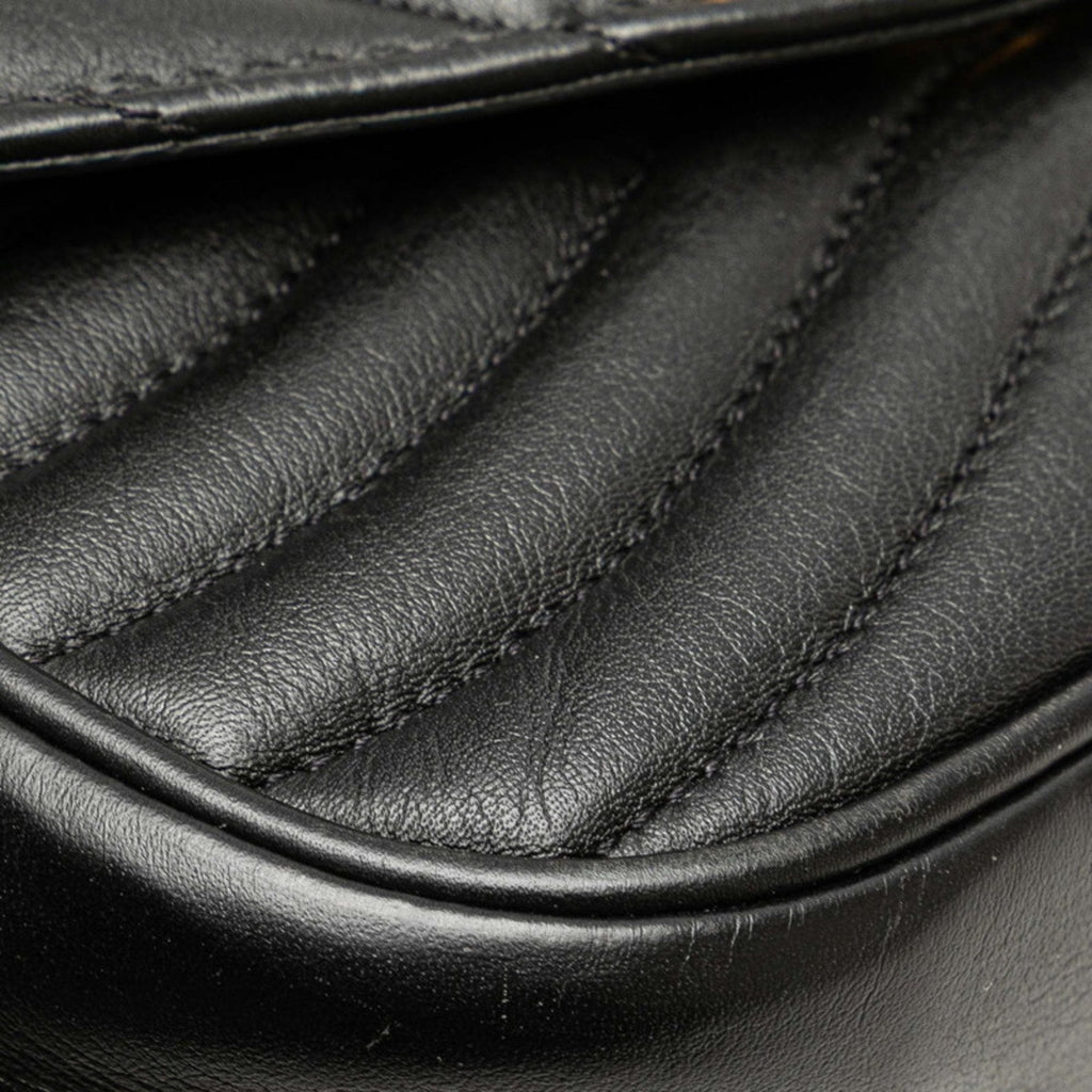 Louis Vuitton Black Noir Leather Pochette Shoulder Bag (Pre-Owned)