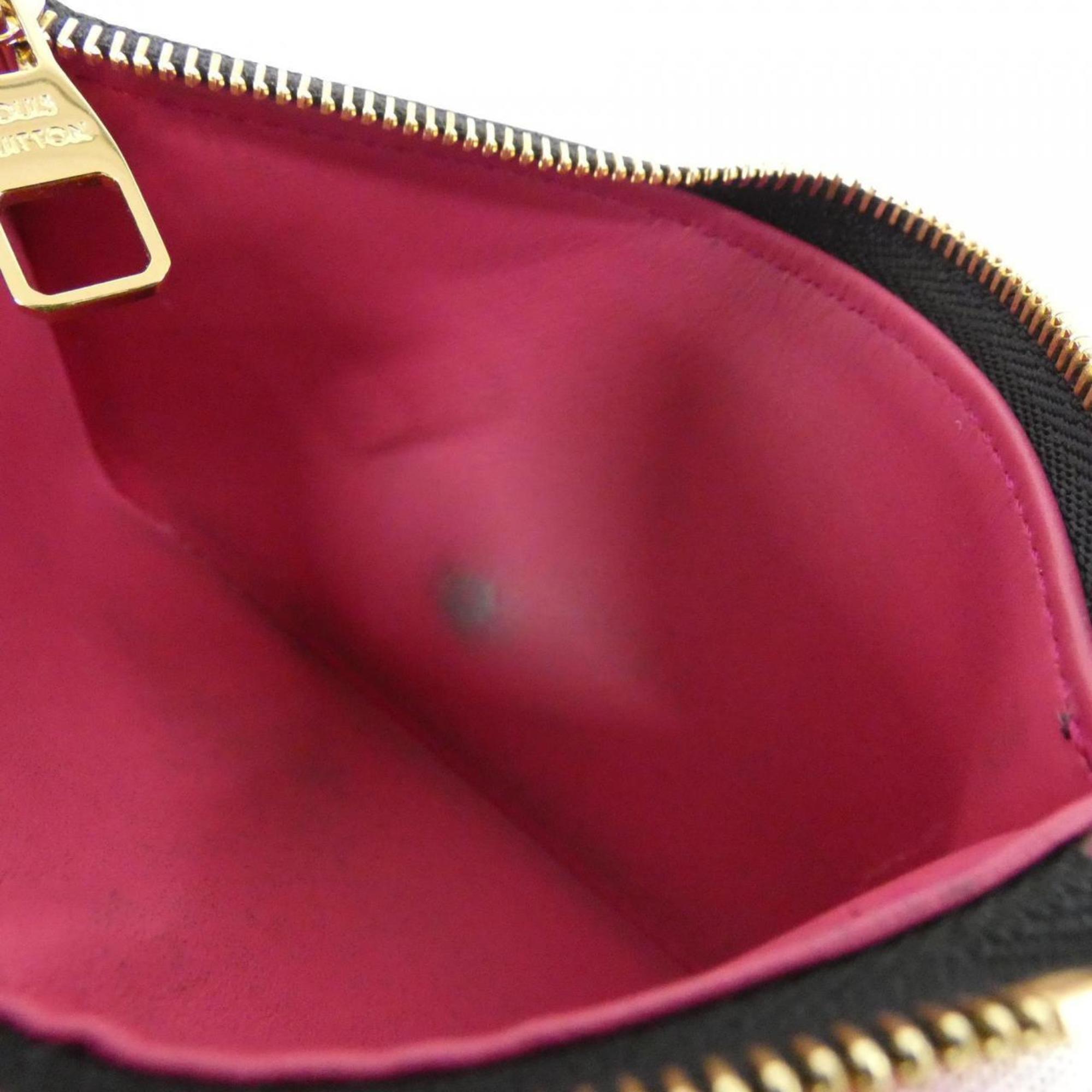 Louis Vuitton Gold Black Hot Pink Leather Wallet (Tri-Fold) (Pre-Owned)