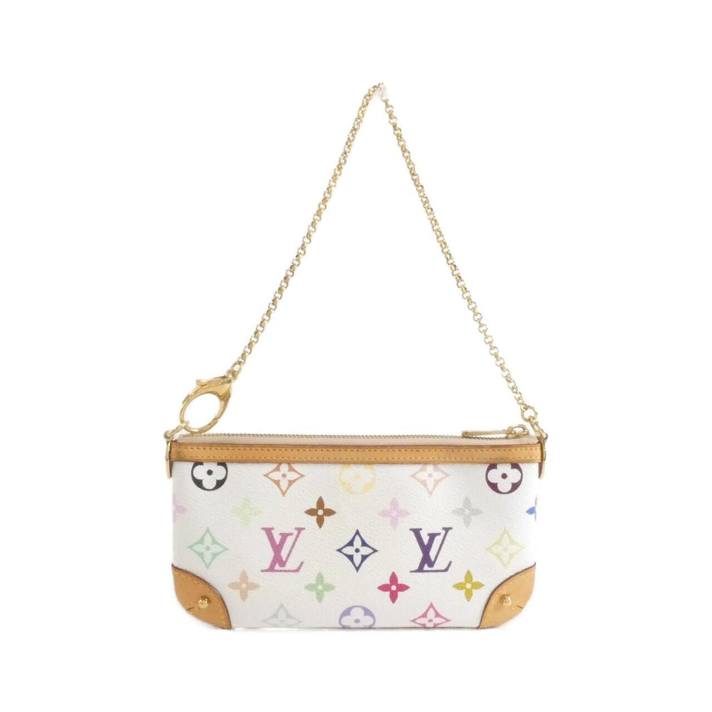 Louis Vuitton White Coated Canvas Pochette Pouch (Pre-Owned)