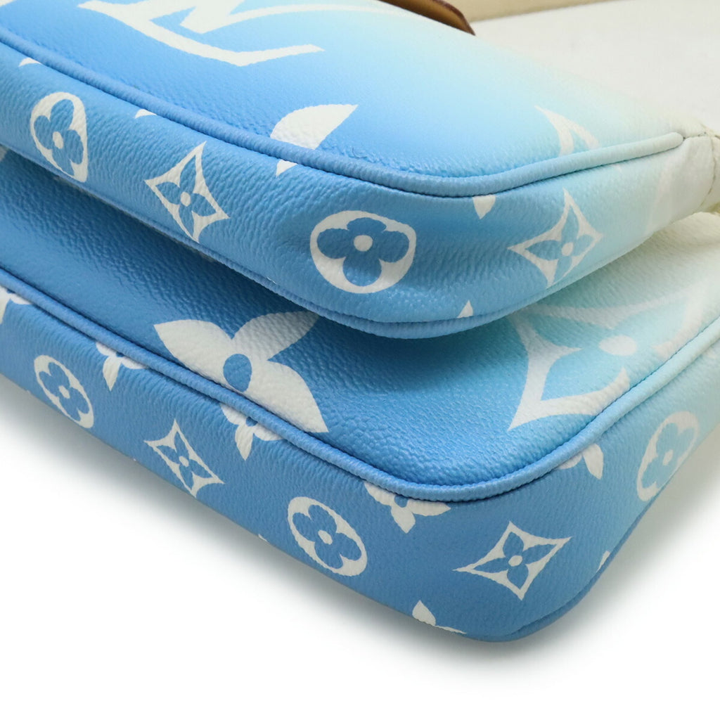 Louis Vuitton Blue Monogram Canvas Pochette Pouch Shoulder Bag (Pre-Owned)