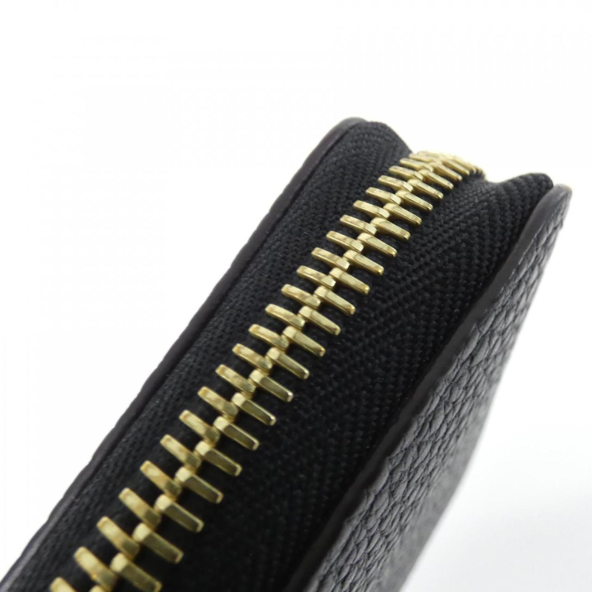 Louis Vuitton Black Leather Long Wallet (Bi-Fold) (Pre-Owned)