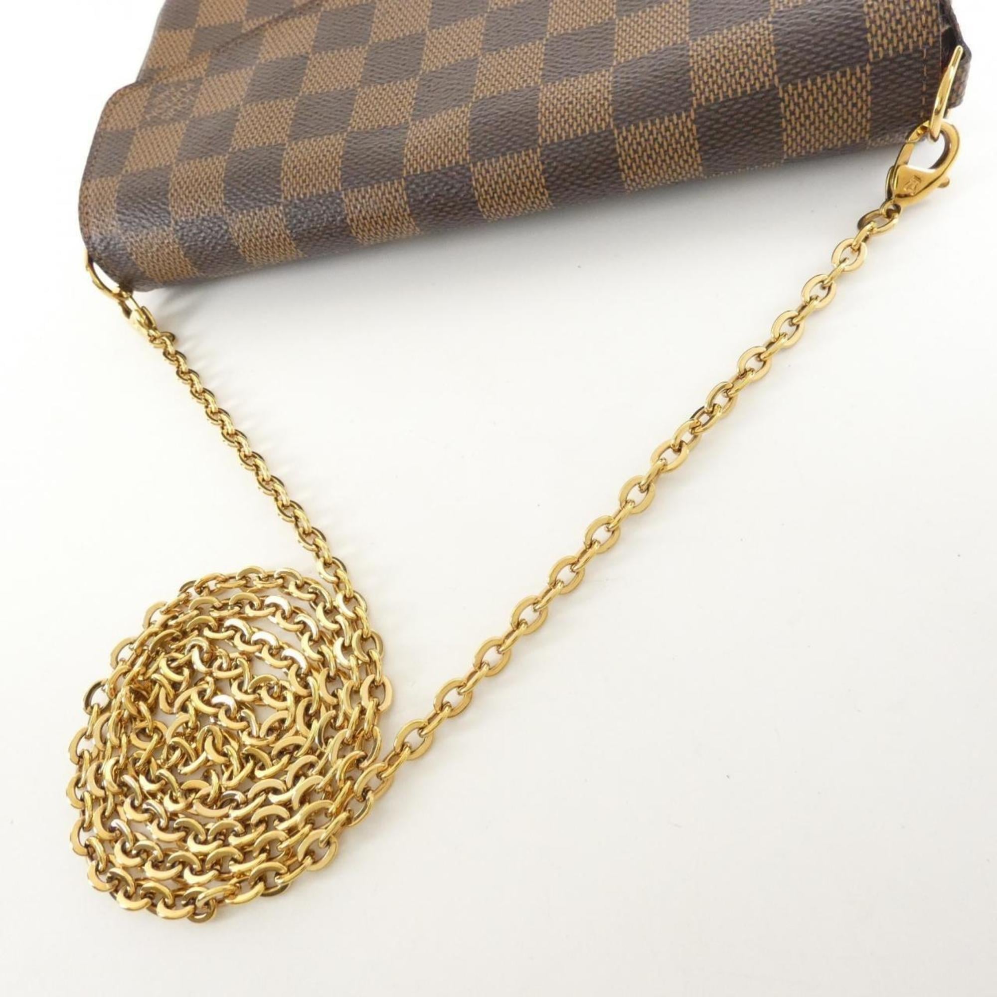 Louis Vuitton Ebene Coated Canvas Pochette Shoulder Bag (Pre-Owned)