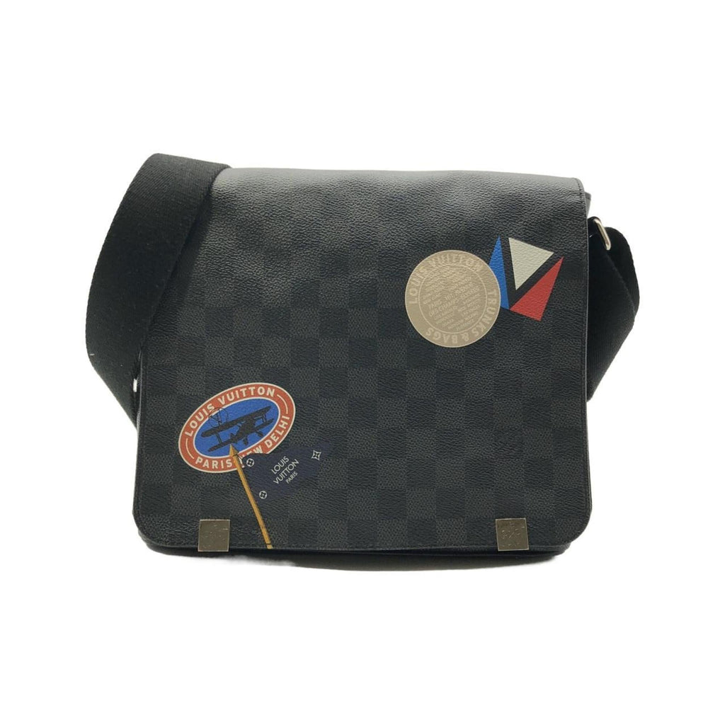 Louis Vuitton Dark Gray Graphite Coated Canvas Shoulder Bag (Pre-Owned)
