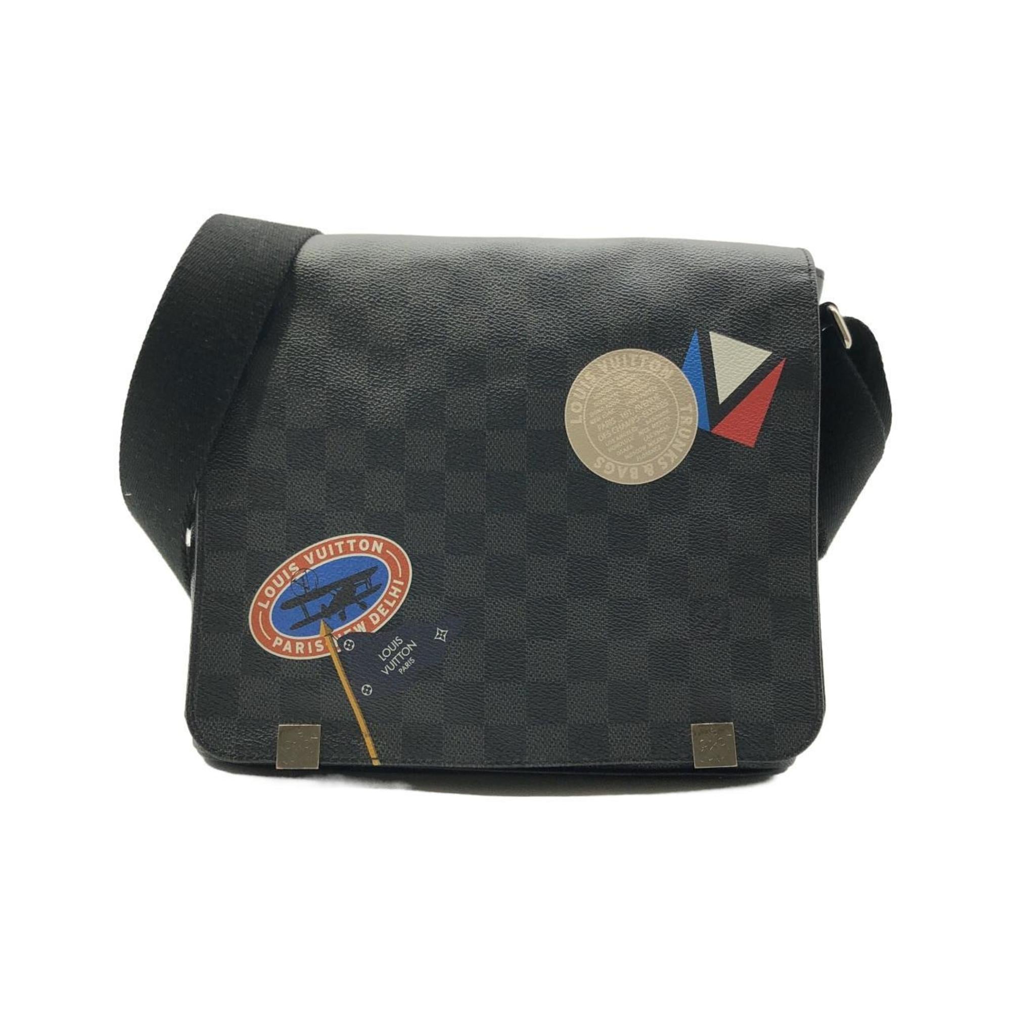Louis Vuitton Dark Gray Graphite Coated Canvas Shoulder Bag (Pre-Owned)