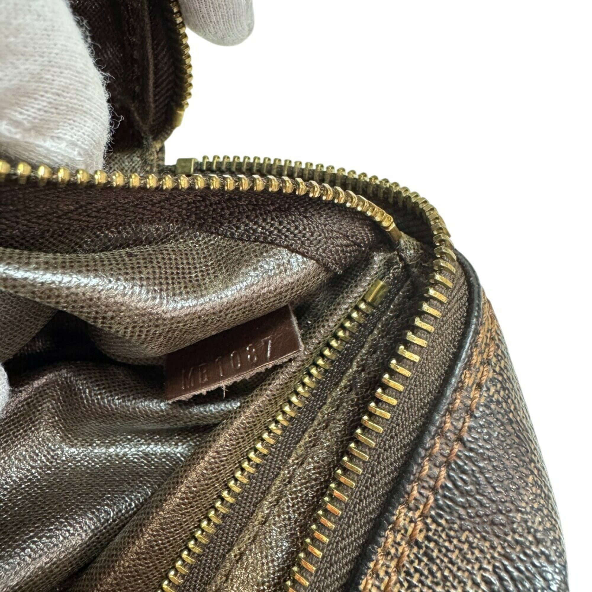 Louis Vuitton Damier Brown Leather Clutch Bag (Pre-Owned)