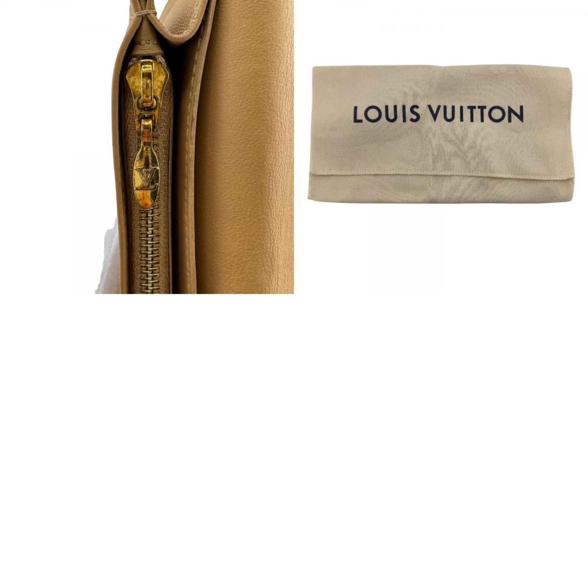 Louis Vuitton Black Leather Long Wallet (Bi-Fold) (Pre-Owned)
