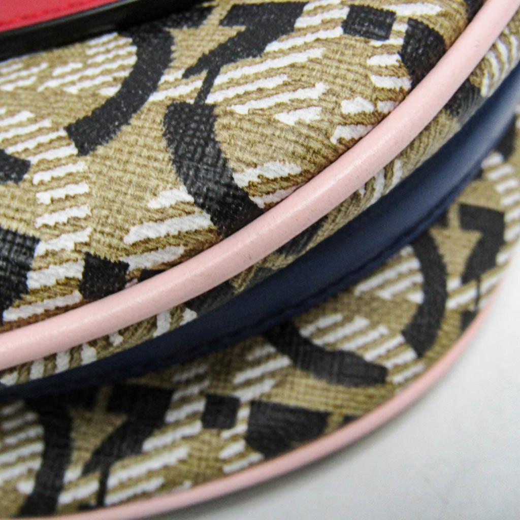 Double Flap Saddle Crossbody Bag Gancini Coated Canvas