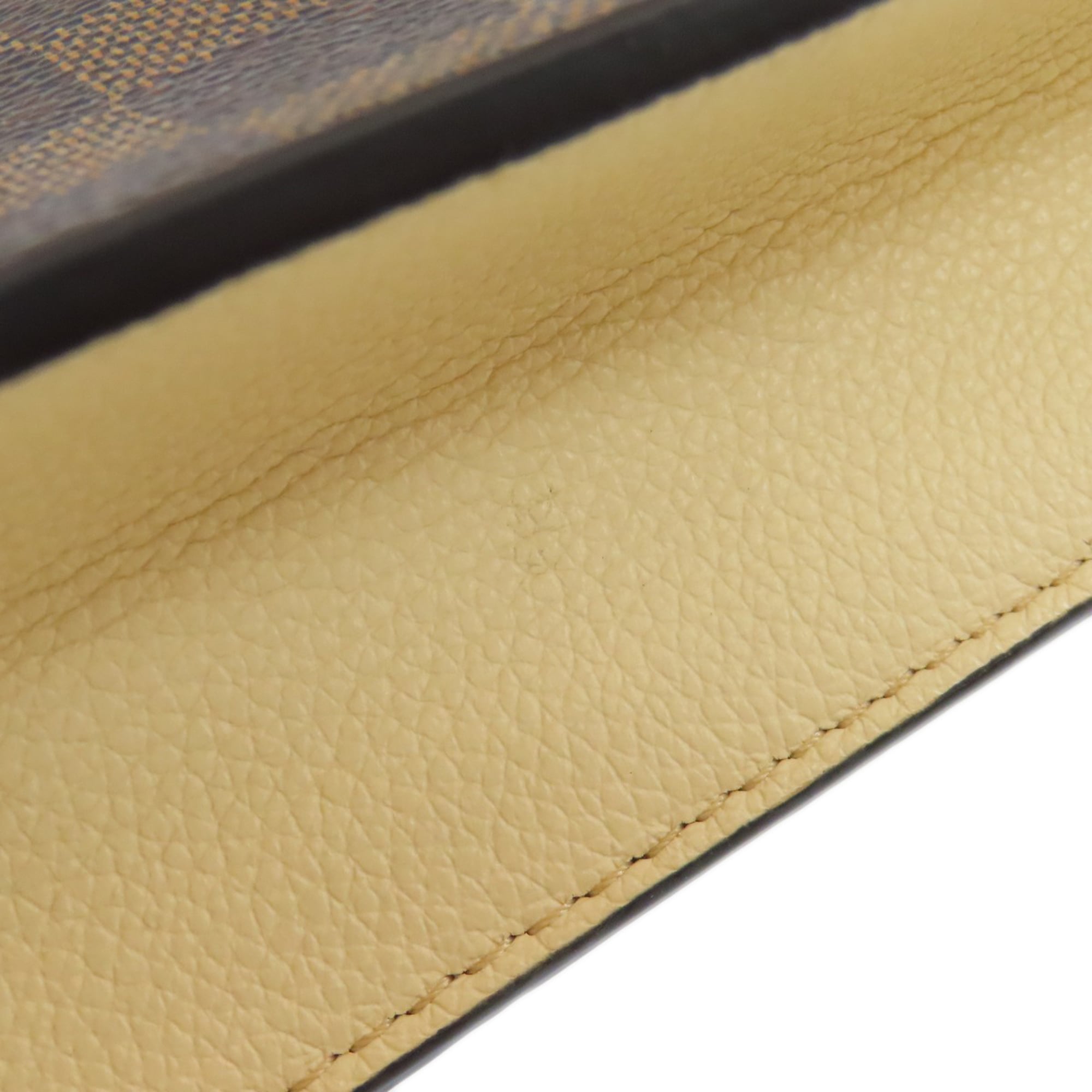Louis Vuitton Brown Damier Canvas Ebene Damier Canvas Chain/Shoulder Wallet (Pre-Owned)