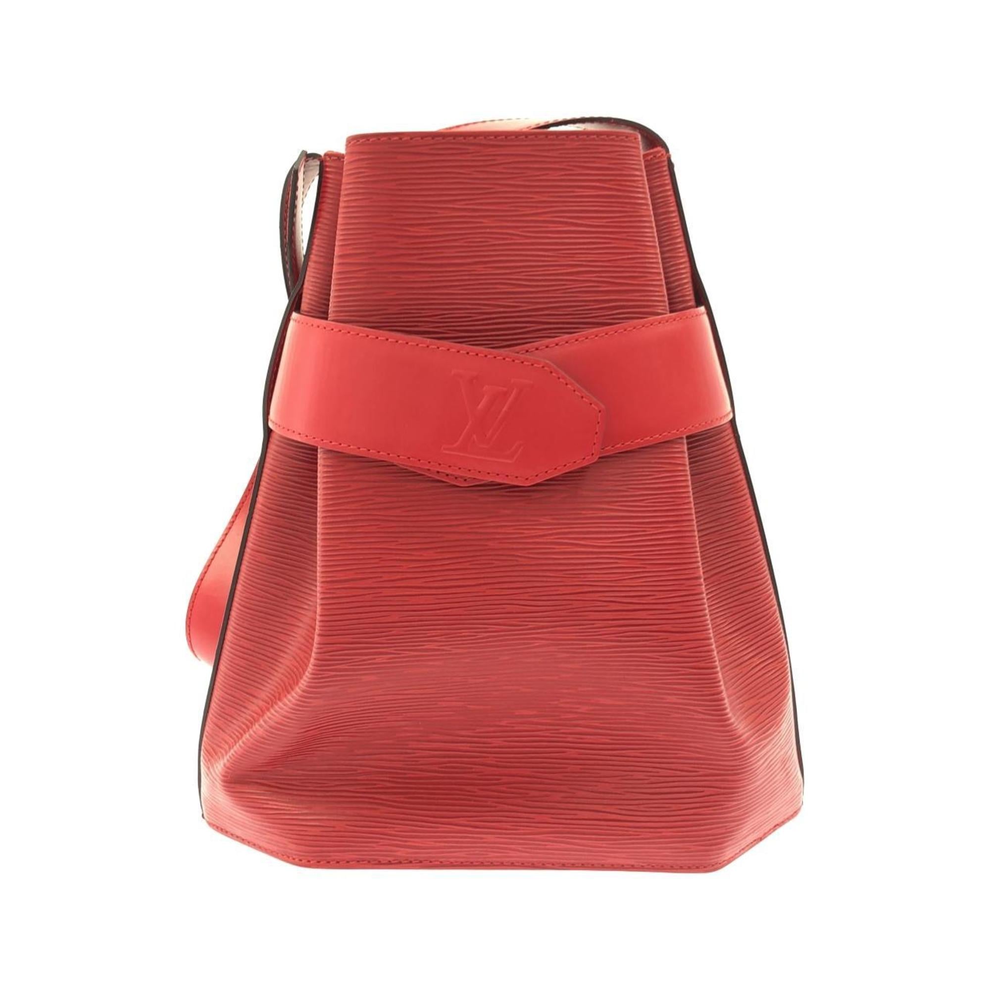 Louis Vuitton Red Color Leather Shoulder Bag (Pre-Owned)