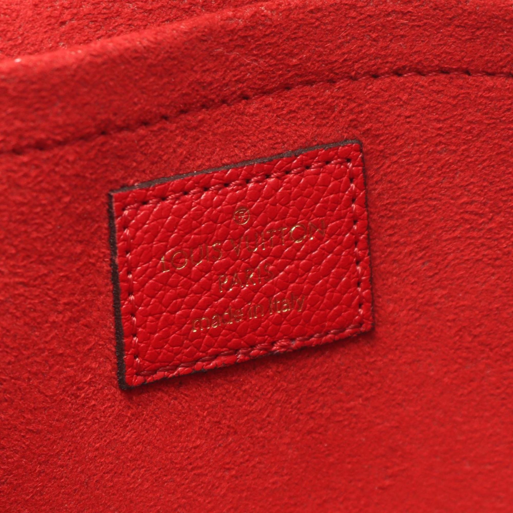Louis Vuitton Red Color Rouge Monogram Empreinte Leather Pochette Shoulder Bag (Pre-Owned)