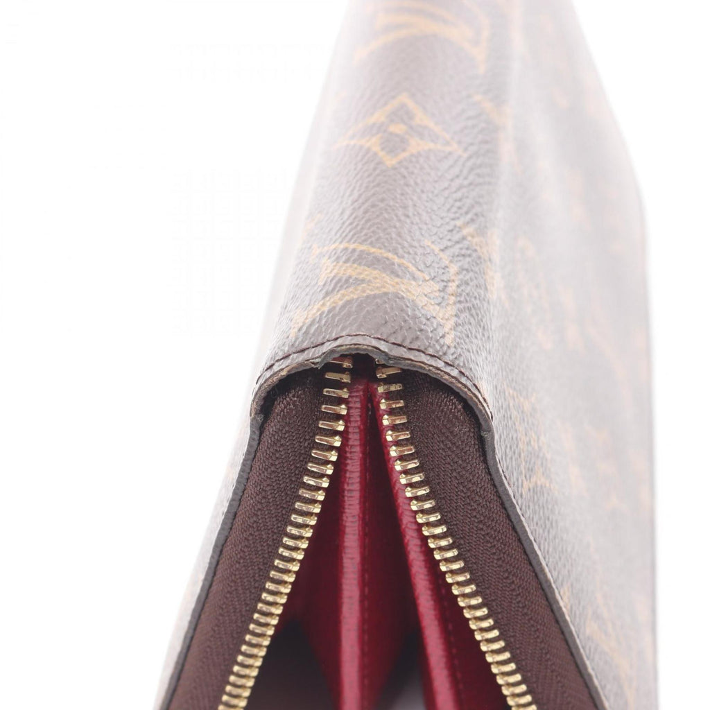 Louis Vuitton Brown Fuchsia Pink Coated Canvas Long Wallet (Bi-Fold) (Pre-Owned)