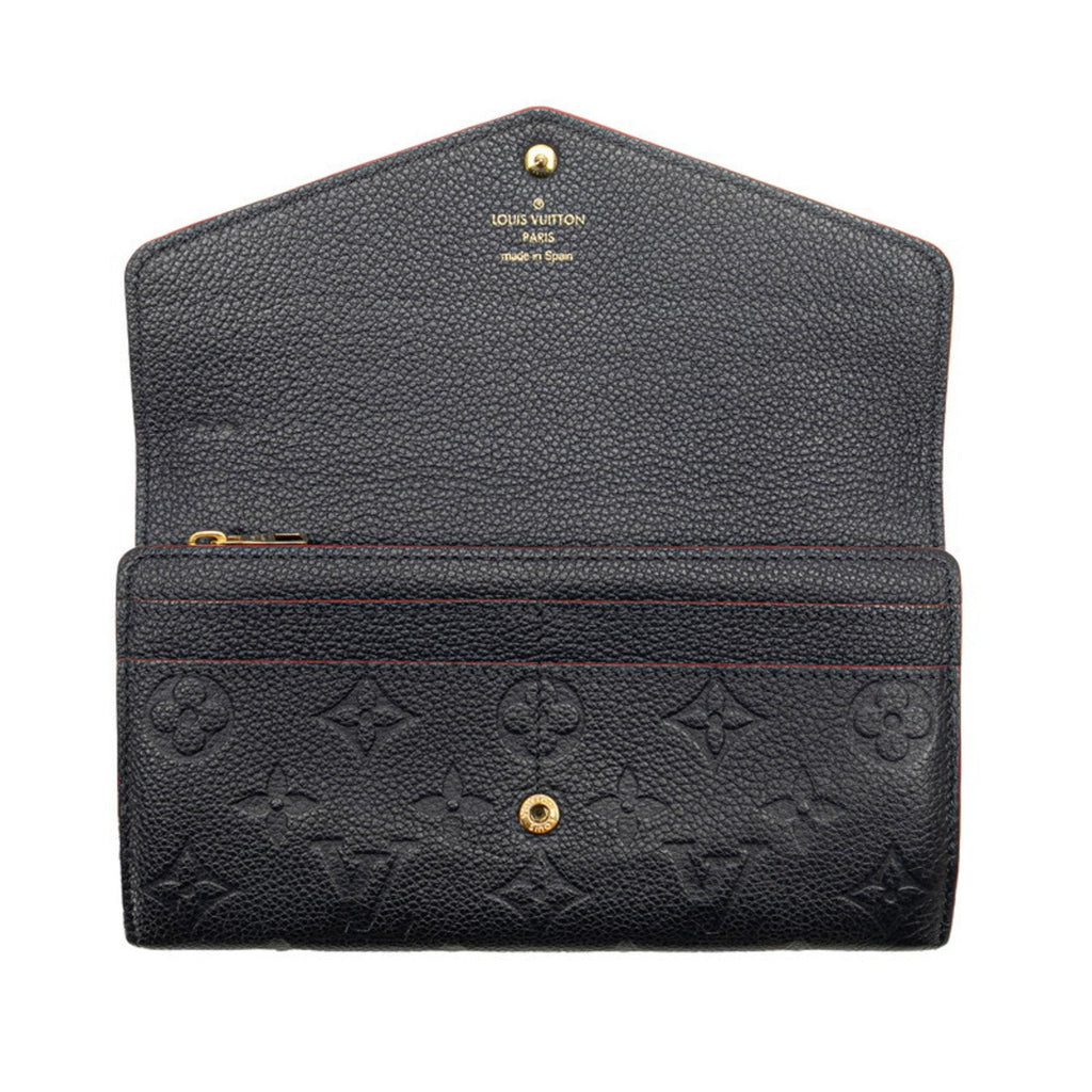 Louis Vuitton Monogram Empreinte Marine Rouge Navy Leather Long Wallet (Bi-Fold) (Pre-Owned)
