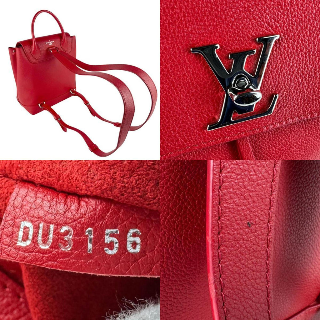 Louis Vuitton Red Color Leather Backpack (Pre-Owned)