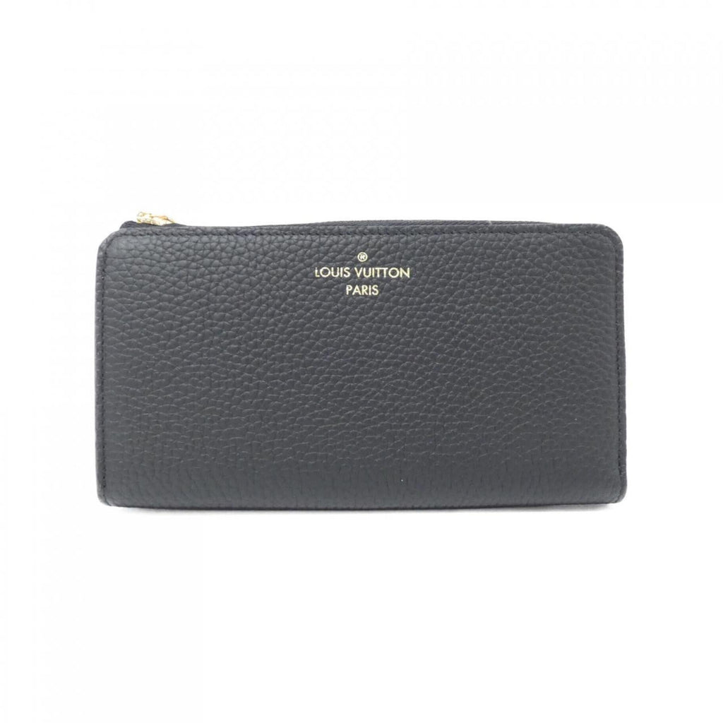 Louis Vuitton Black Leather Long Wallet (Bi-Fold) (Pre-Owned)