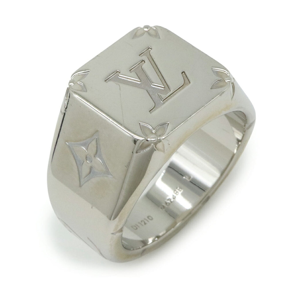 Louis Vuitton Silver Metal Band Ring (Pre-Owned)