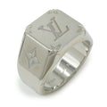 Louis Vuitton Silver Metal Band Ring (Pre-Owned)