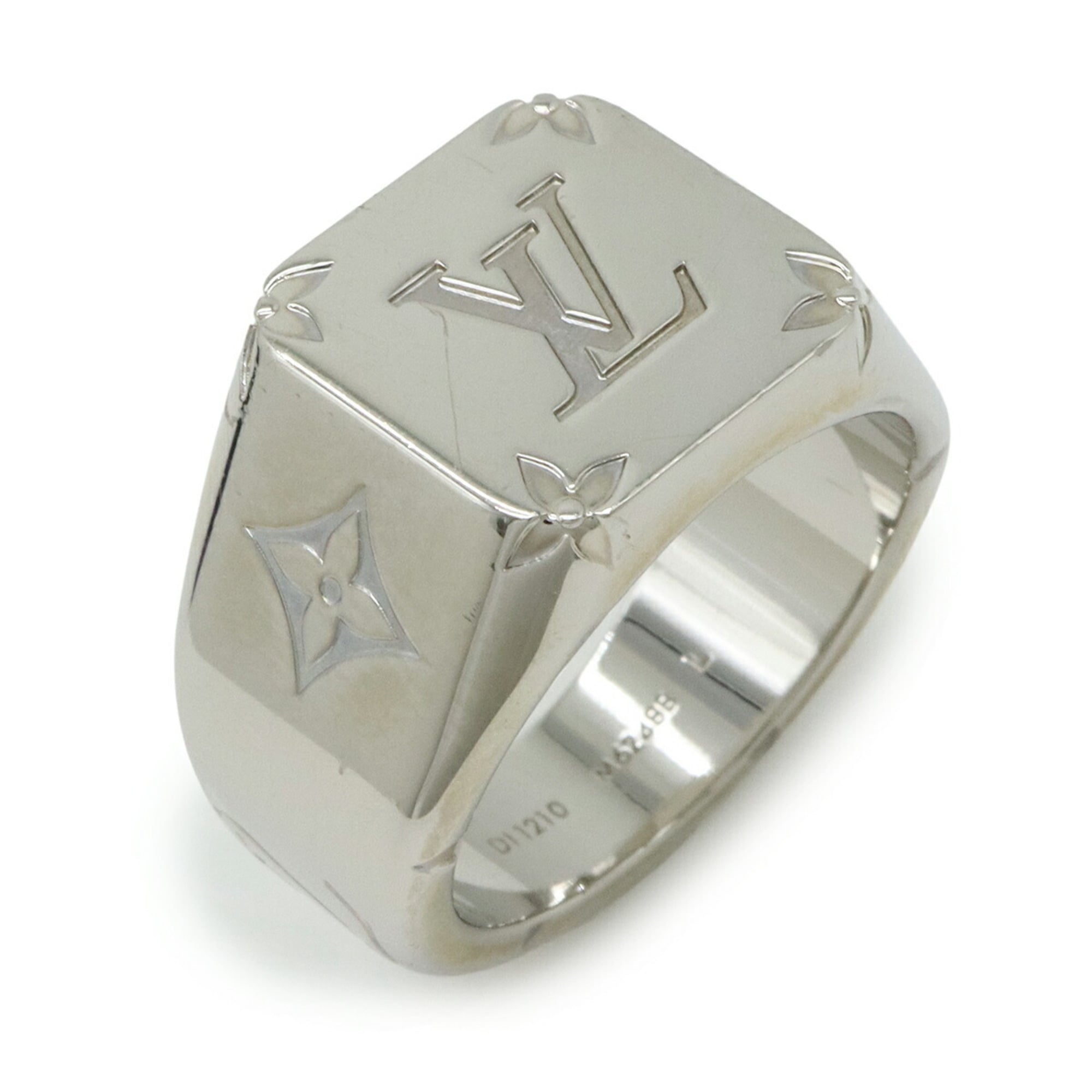 Louis Vuitton Silver Metal Band Ring (Pre-Owned)