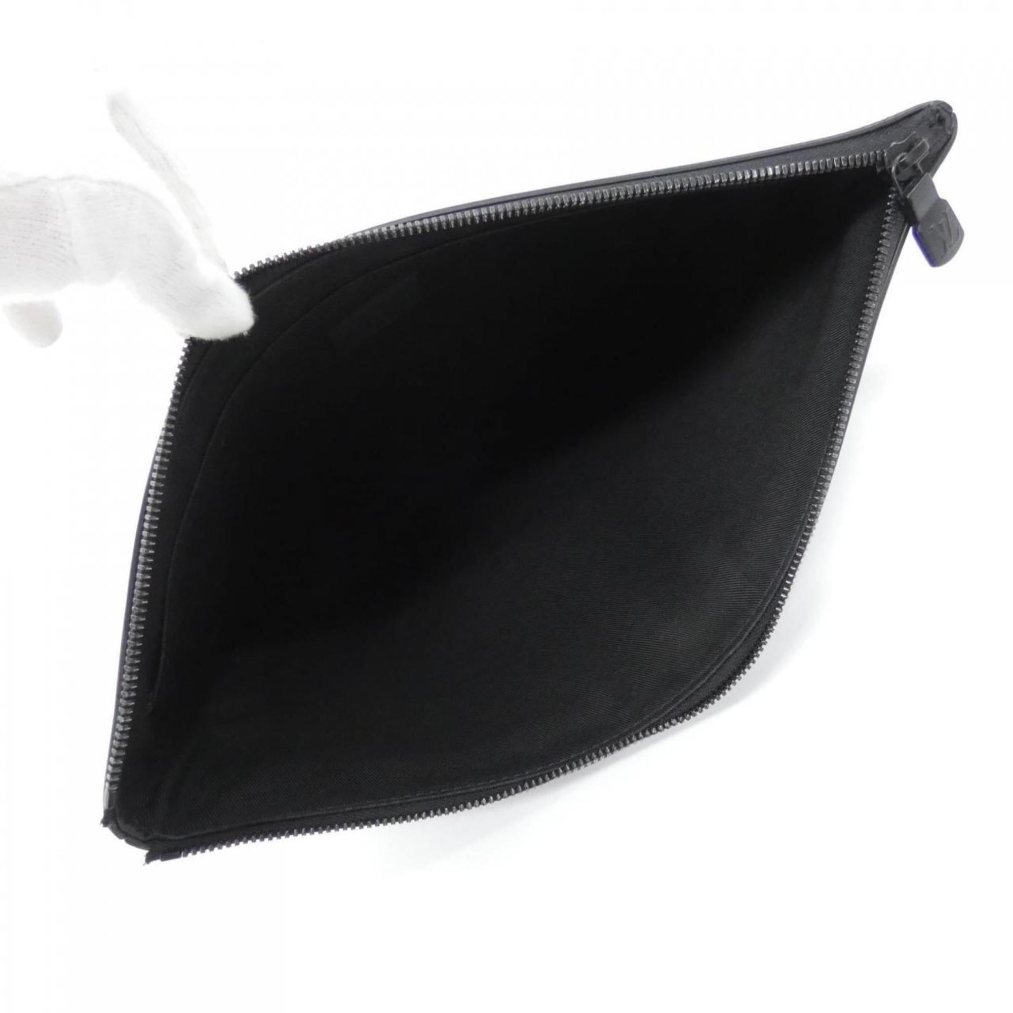 Louis Vuitton Monogram Shadow Black Leather Handbag Pochette (Pre-Owned)