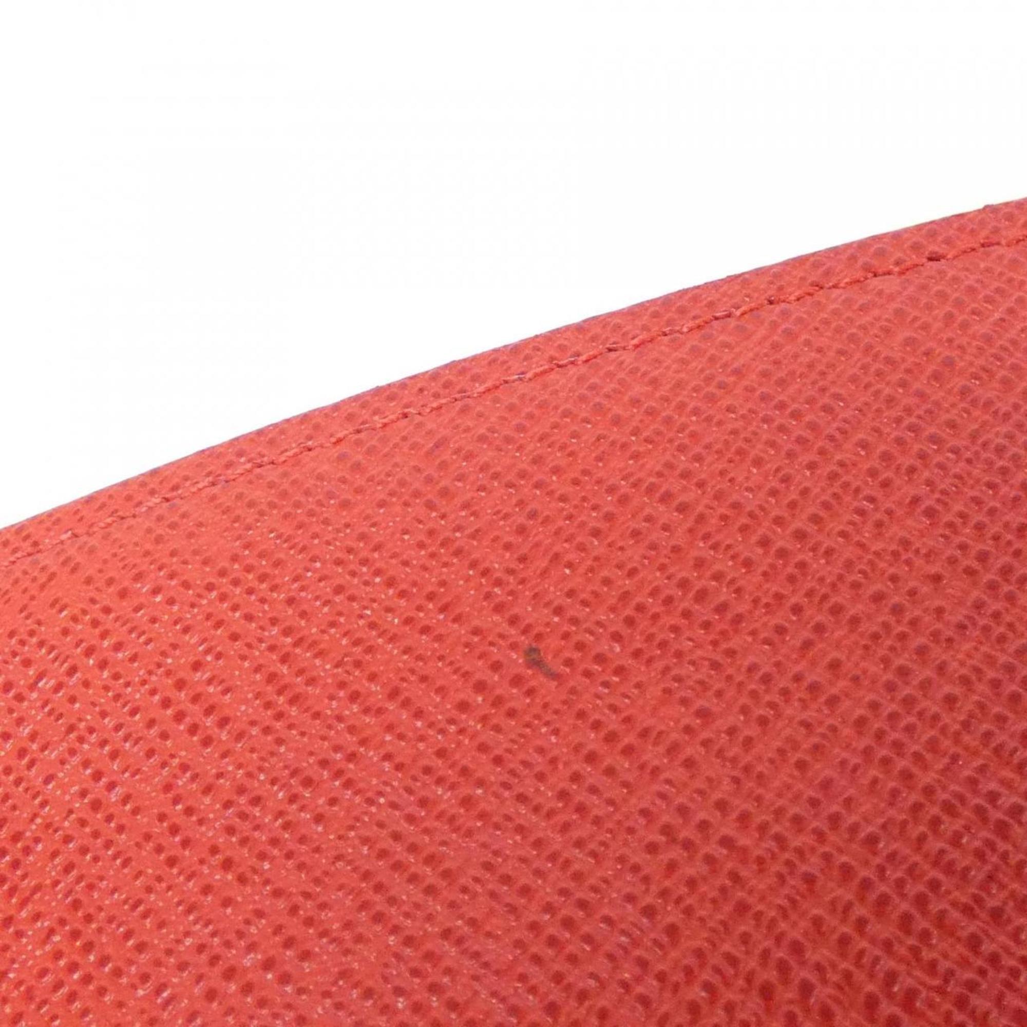 Louis Vuitton Marron Red Color Coated Canvas Long Wallet (Bi-Fold) (Pre-Owned)