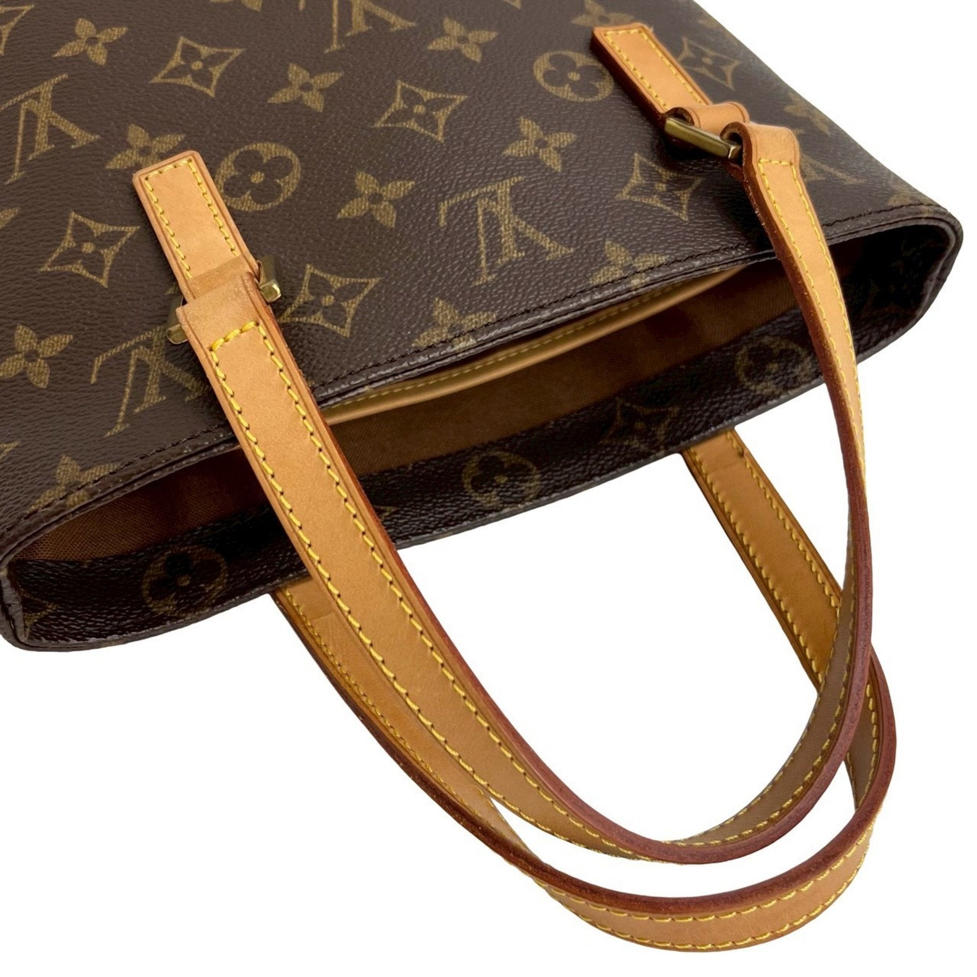 Louis Vuitton Brown Leather Pvc Handbag Tote Bag (Pre-Owned)