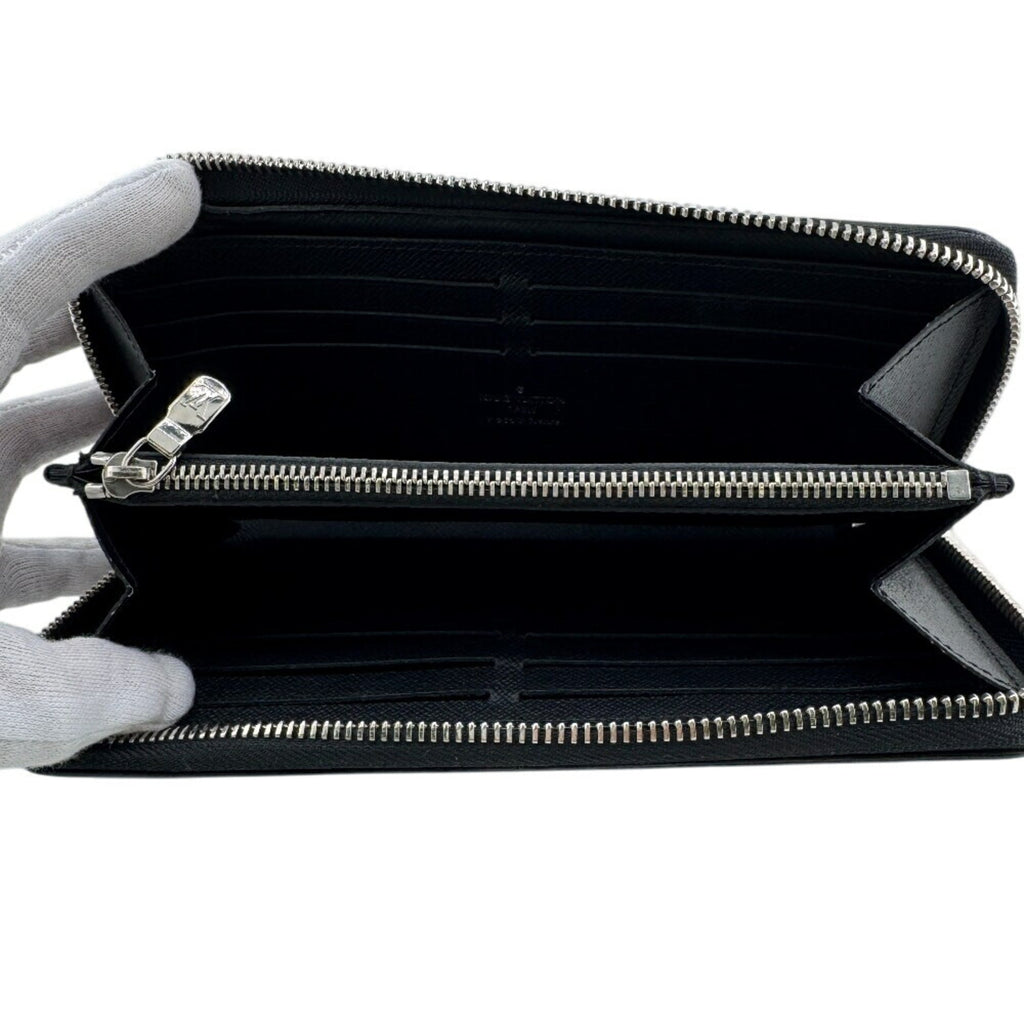 Louis Vuitton Black Leather Long Wallet (Bi-Fold) (Pre-Owned)
