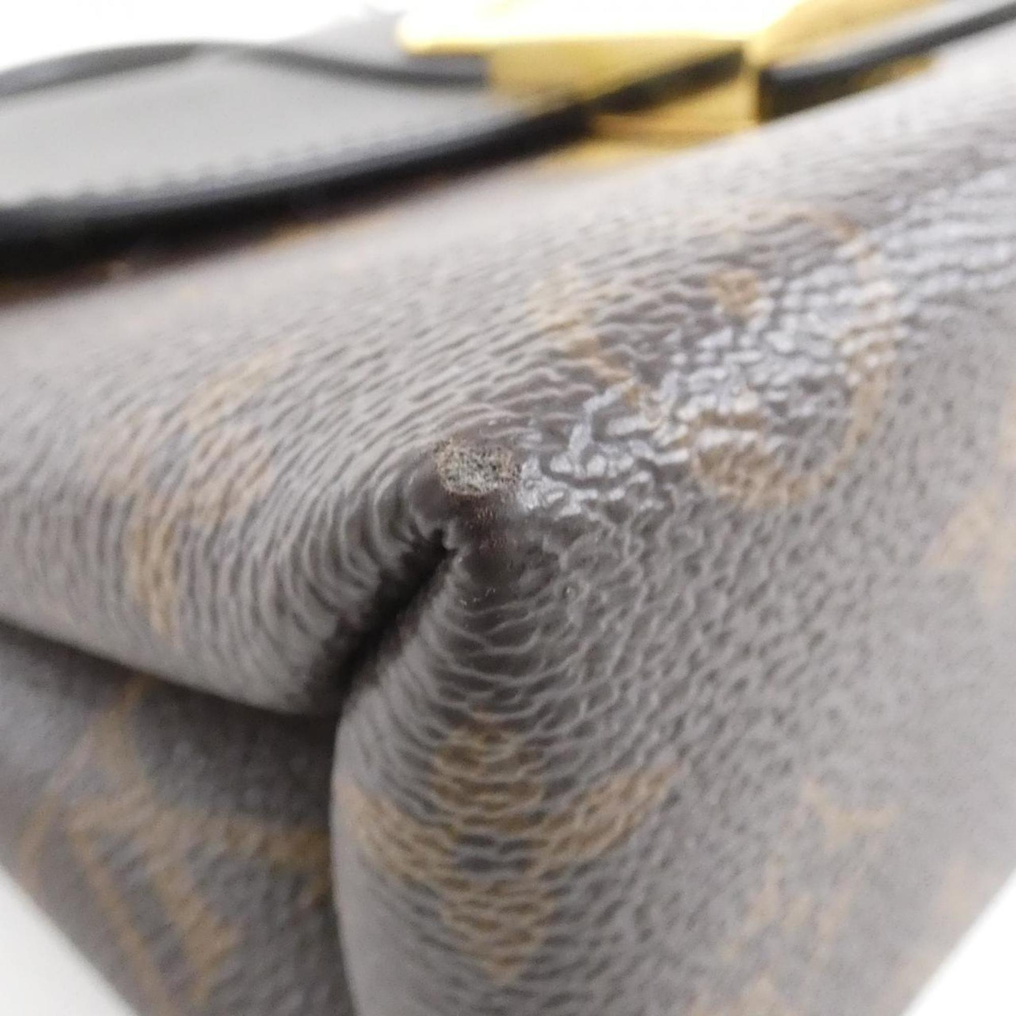Louis Vuitton Black Marron Coated Canvas Leather Handbag (Pre-Owned)