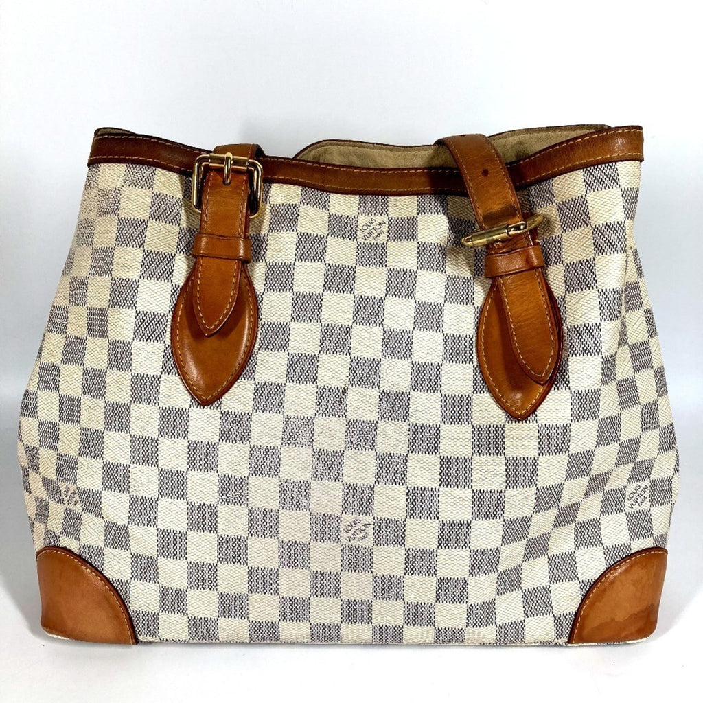 Louis Vuitton White Yellow Damier Azur Shoulder Bag Tote Bag (Pre-Owned)