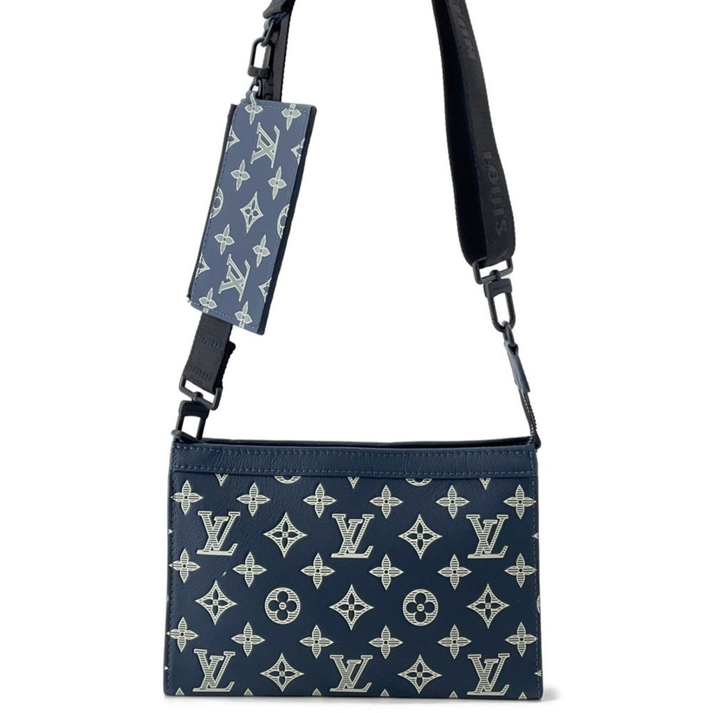 Louis Vuitton Navy White Monogram Shadow Shoulder Bag (Pre-Owned)