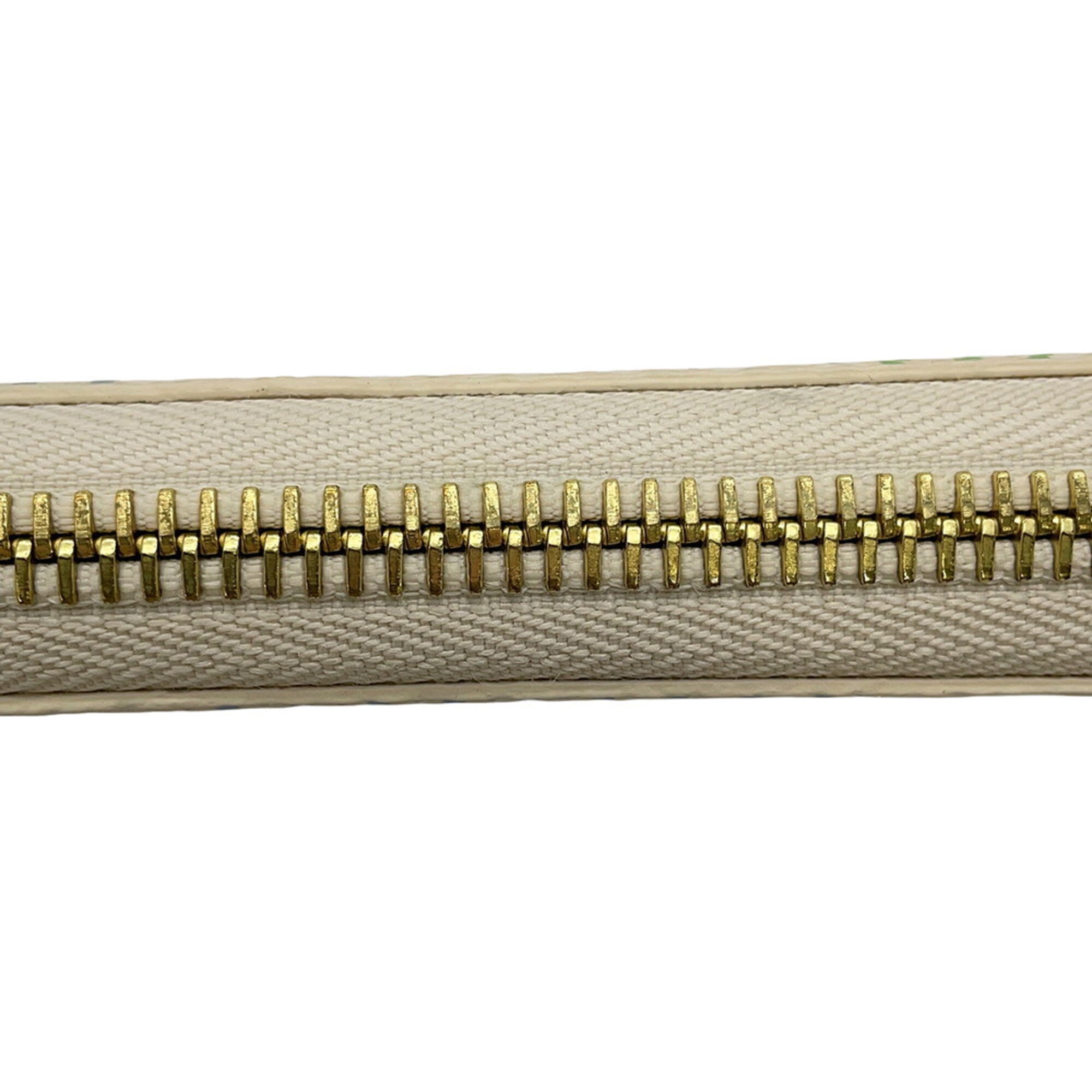 Louis Vuitton Beige Light Green Long Wallet (Bi-Fold) (Pre-Owned)