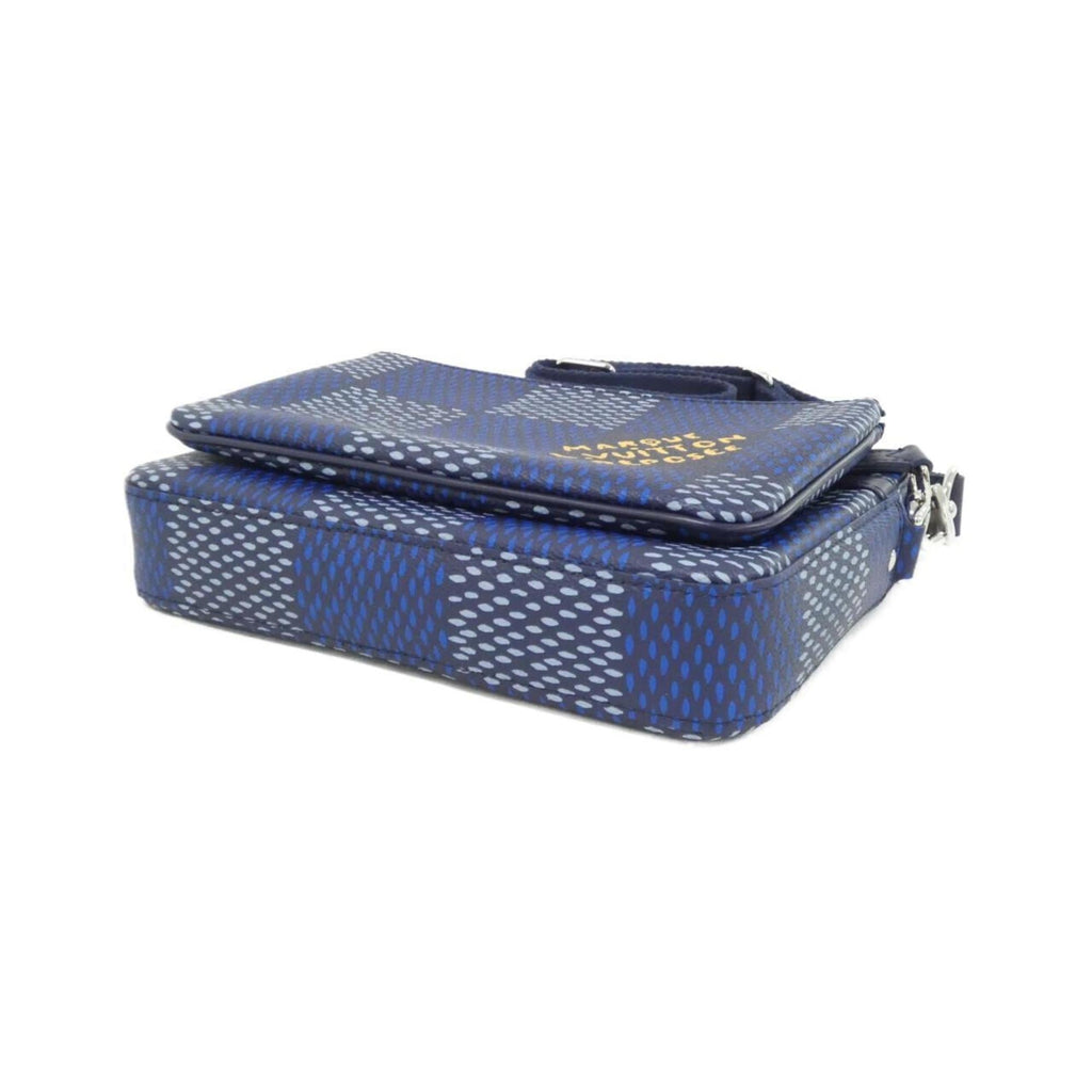 Louis Vuitton Blue Coated Canvas Handbag Pouch (Pre-Owned)